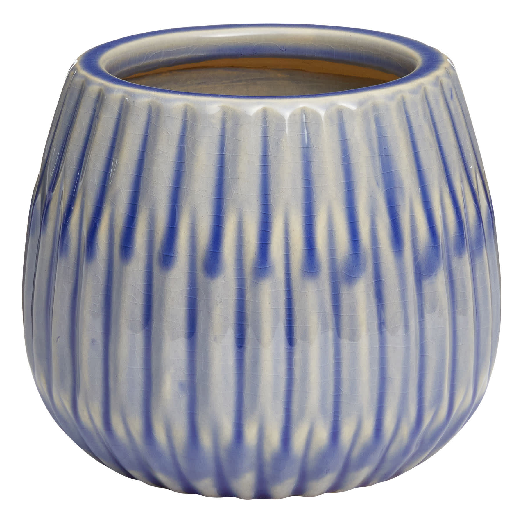 Ty Pennington Indoor Blue Clearwater Glazed Planter, Medium