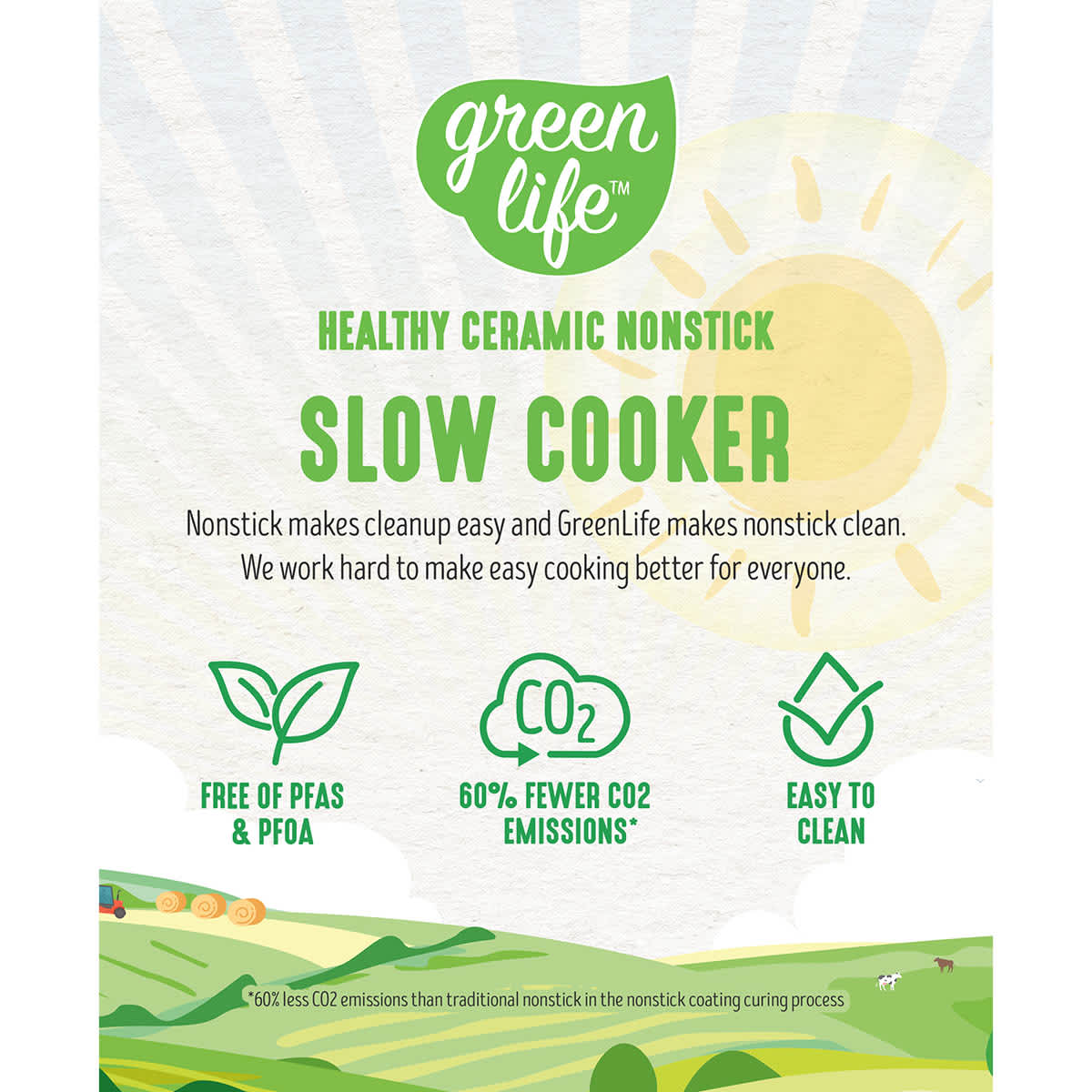 GreenLife Slow Cooker, Black