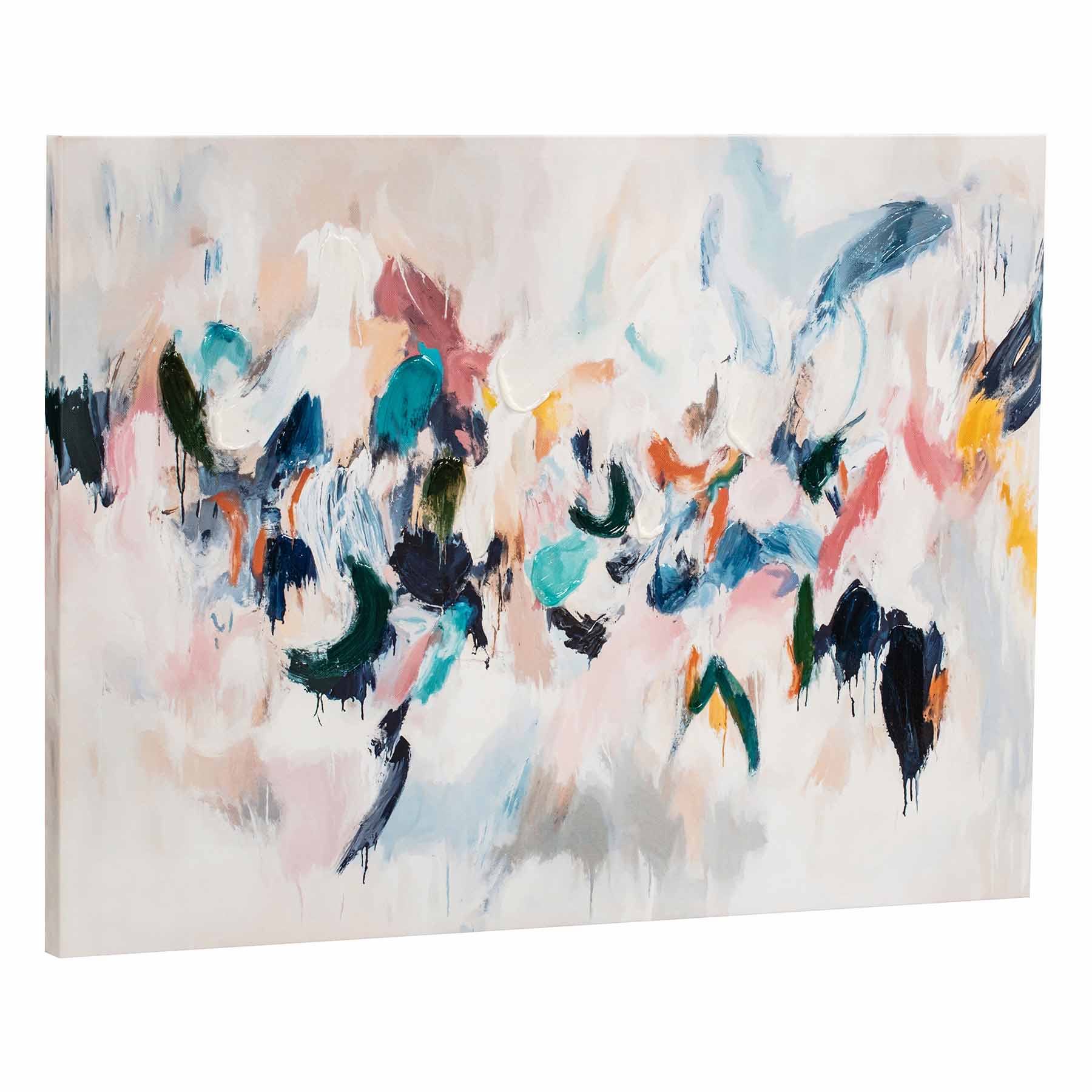 Multicolor Embellished Abstract Canvas Wall Art, 32x40