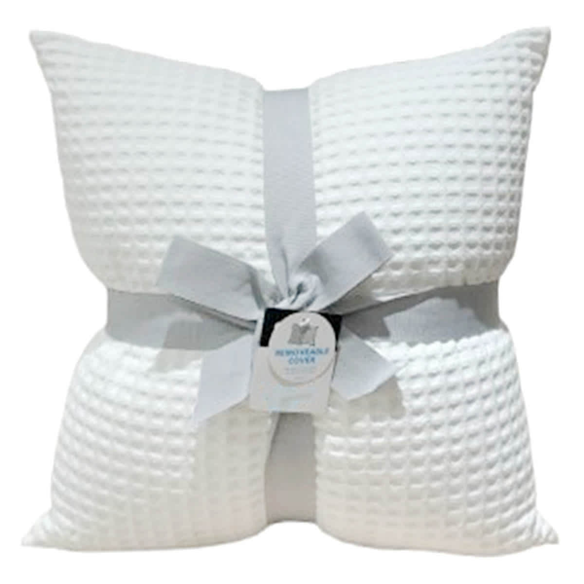 Crosby St. 2-Pack White Waffle Throw Pillows, 18"