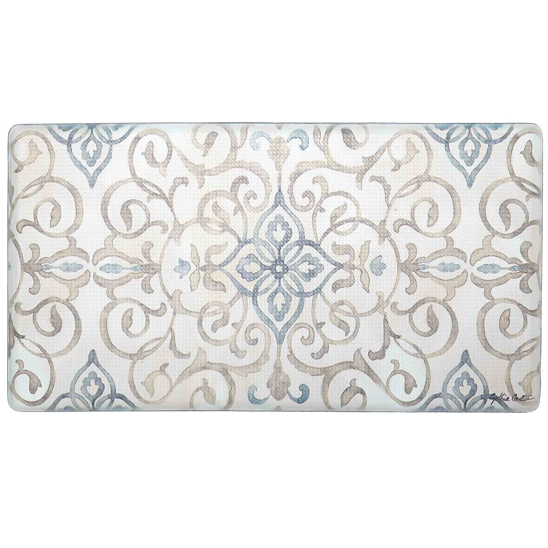 Cook N' Comfort Ivy Medallion Design Anti-Fatigue Kitchen Mat, 20x39