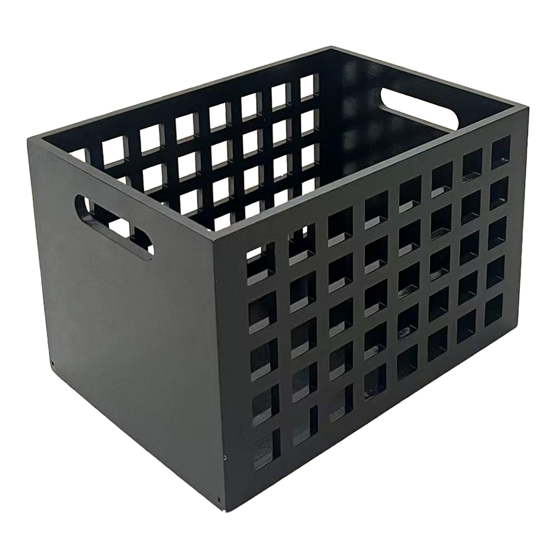 Crosby St. Holden Black Wooden Storage Crate, Small