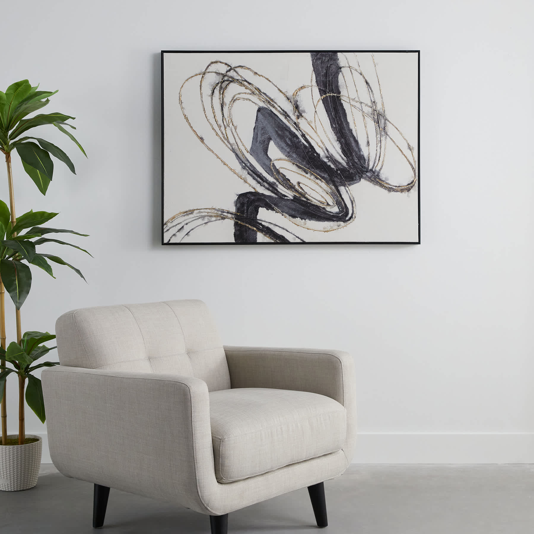 Crosby St. Framed Embellished Abstract Canvas Wall Art, 35x47