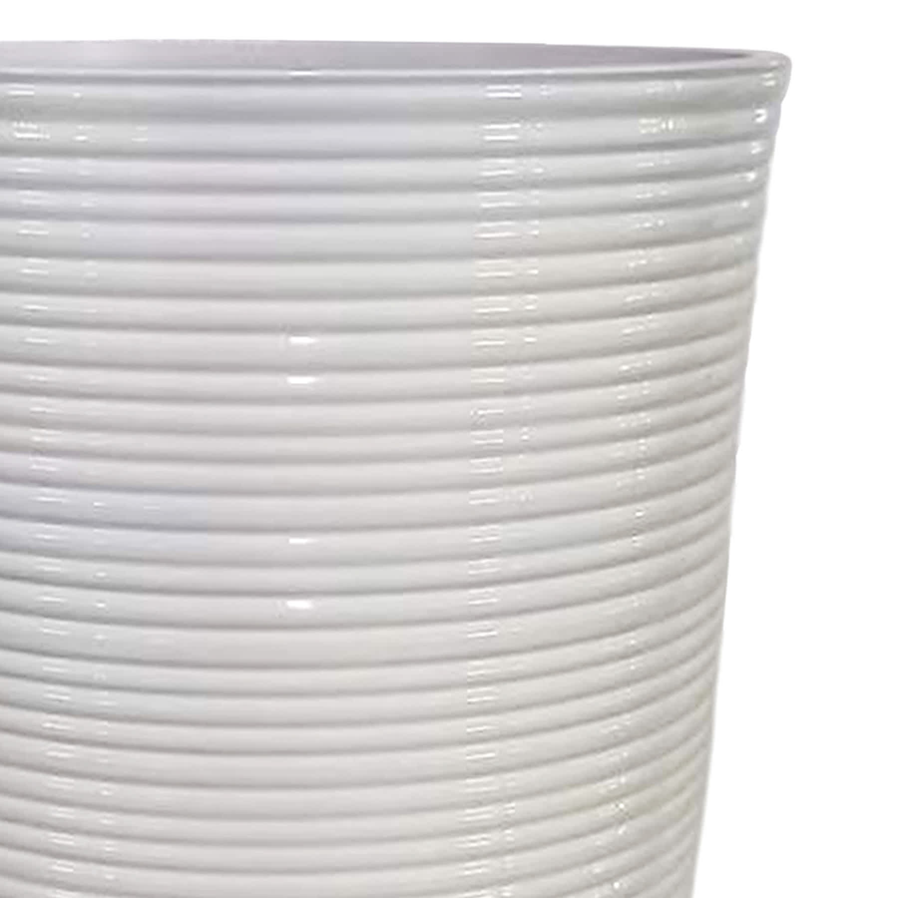 Millie White Tall Outdoor Planter, Medium