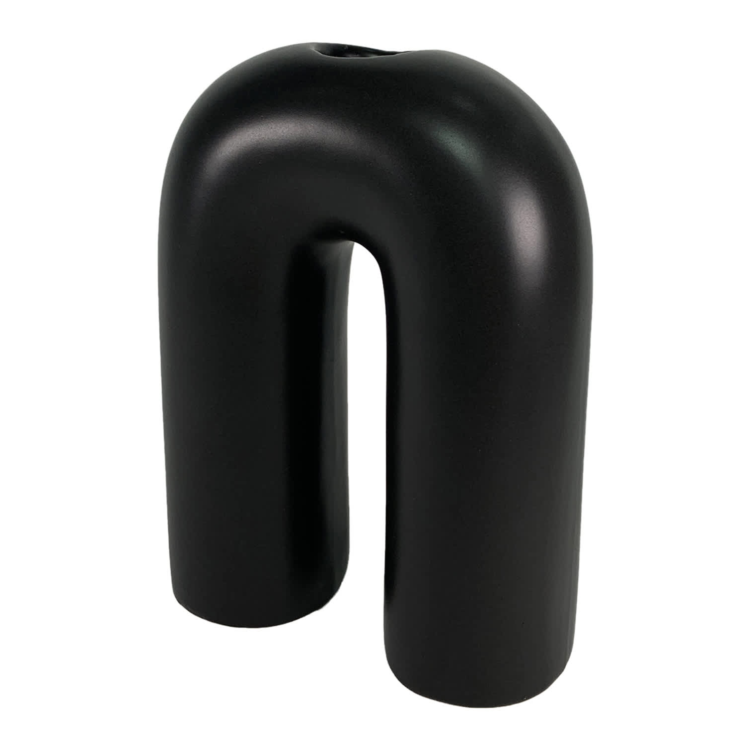Crosby St. Black Ceramic Candle Holder, 4x5