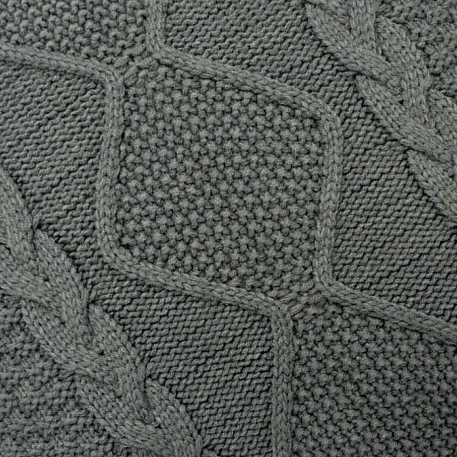 Honeybloom Dark Grey Knitted Throw Pillow, 24"