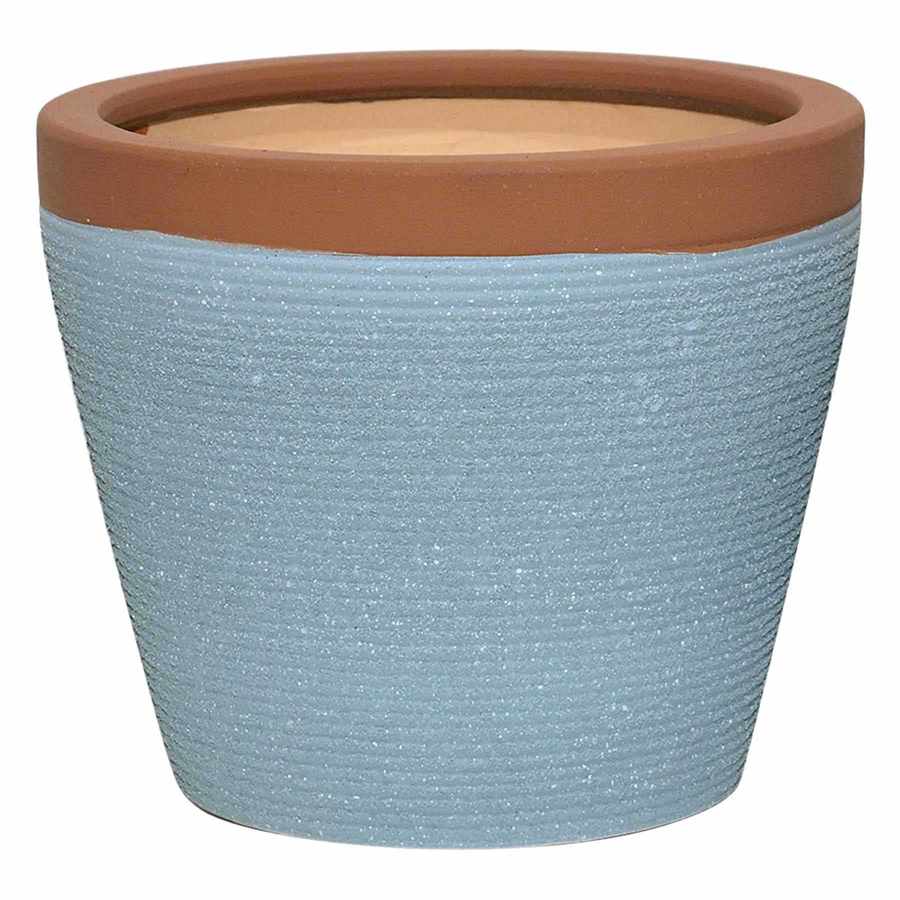 Honeybloom Indoor Blue Luka Texture Ceramic Planter, Small