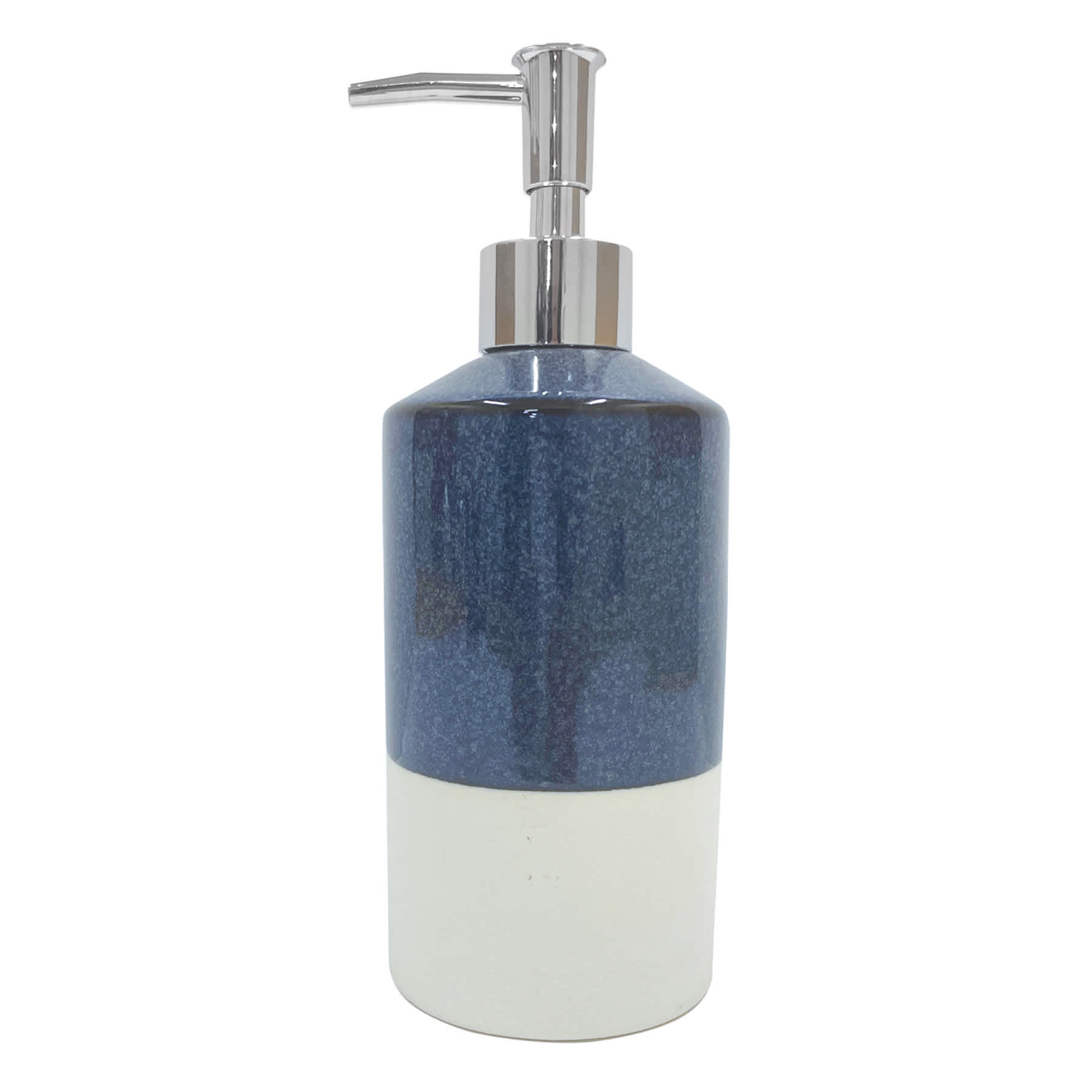 Honeybloom Blue Glazed Soap Dispenser, 5.5"