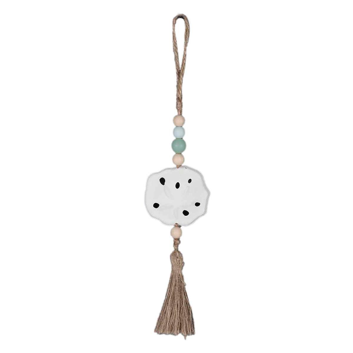 Honeybloom Blue Metal & Jute Shell Wall Decor