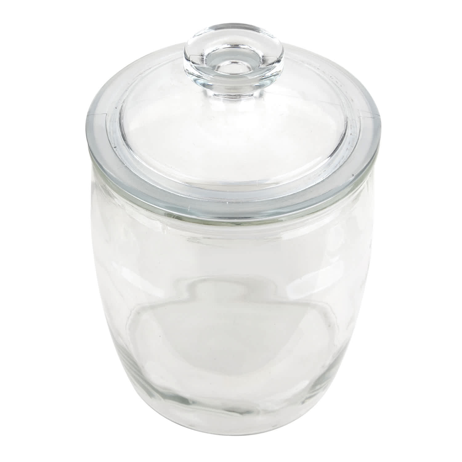 Clear Glass Canister with Flat Knob Glass Lid, 80oz