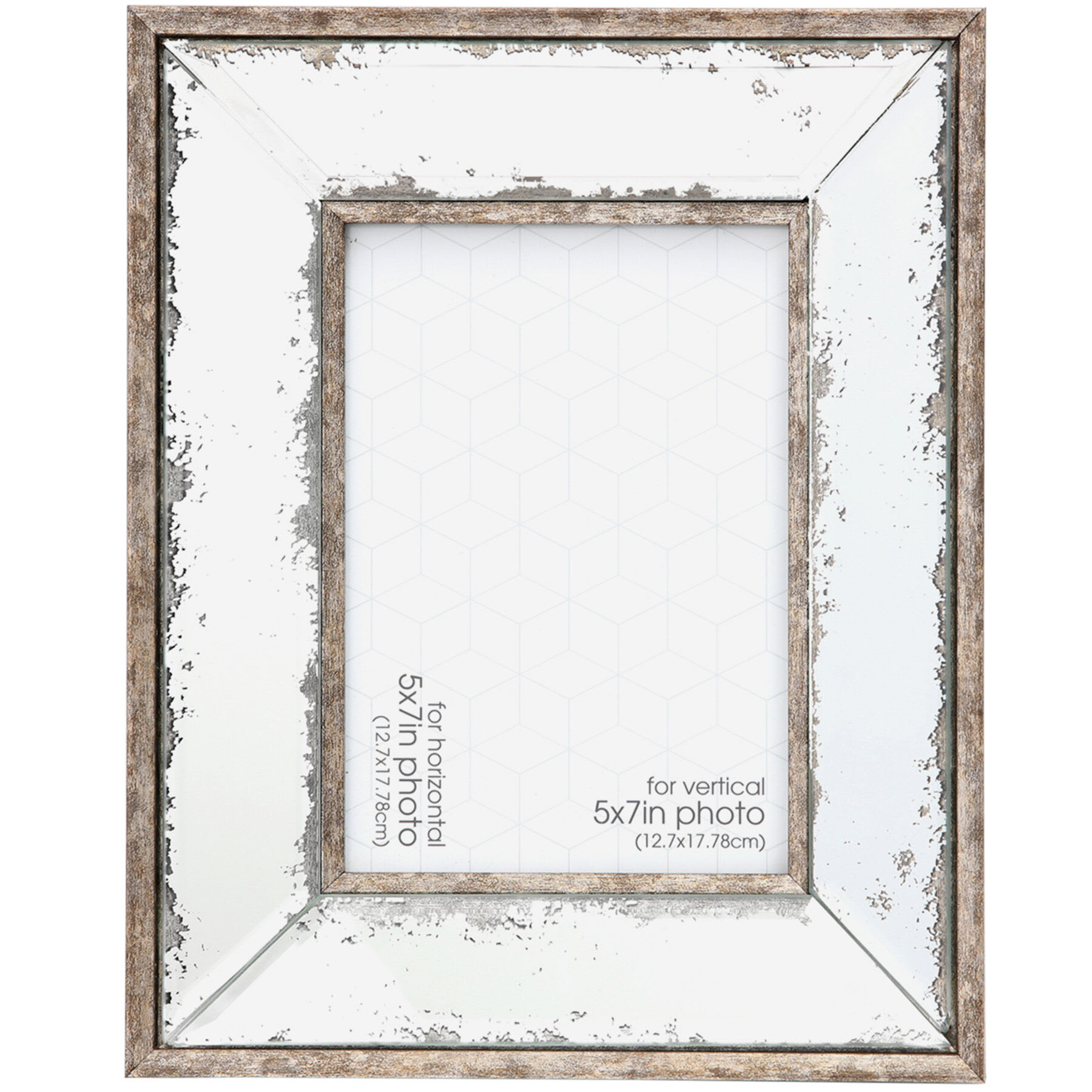 Antiqued Mirror Tabletop Picture Frame, 5x7