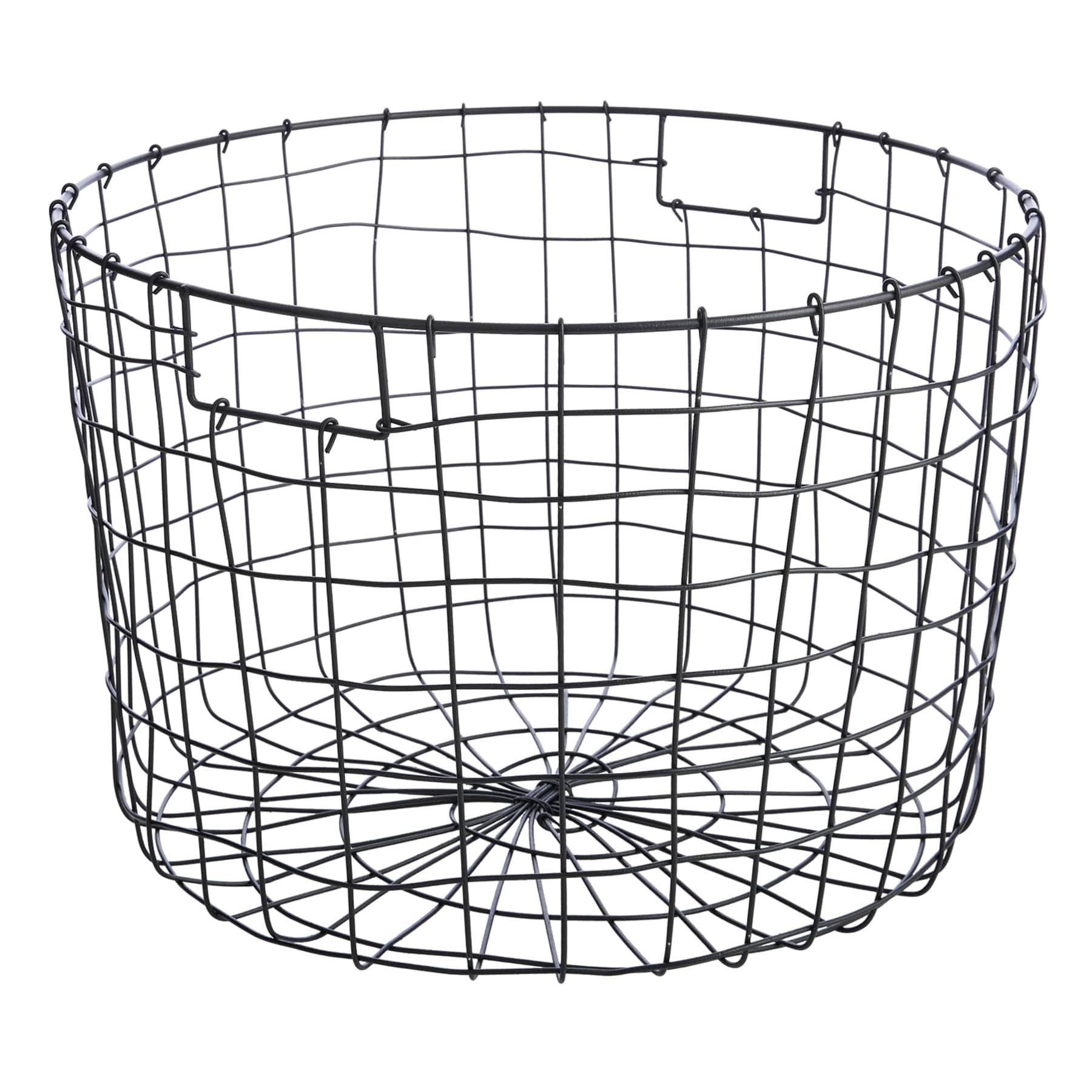 Honeybloom Tapered Dark Grey Metal Basket, Large