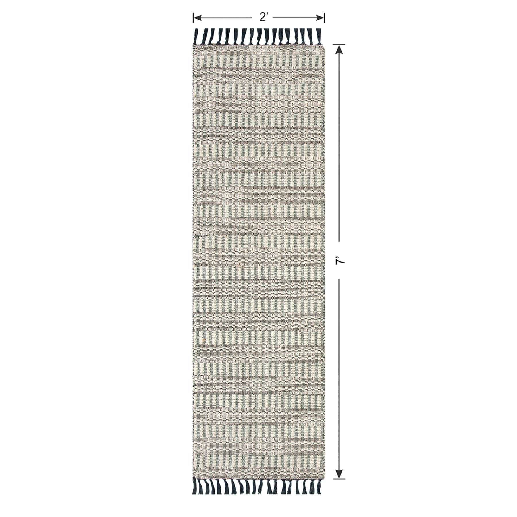 (B723) Crosby St. Lorre Neutral Flatweave Runner, 2x7