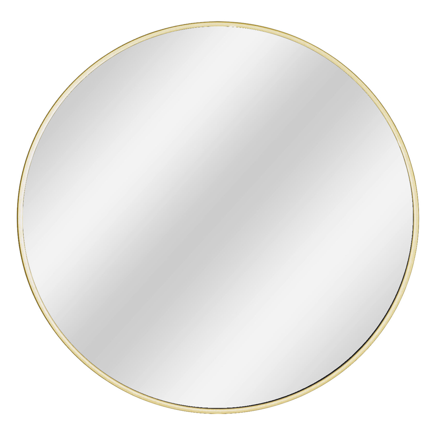Gold Metal Gallery Round Wall Mirror, 42"