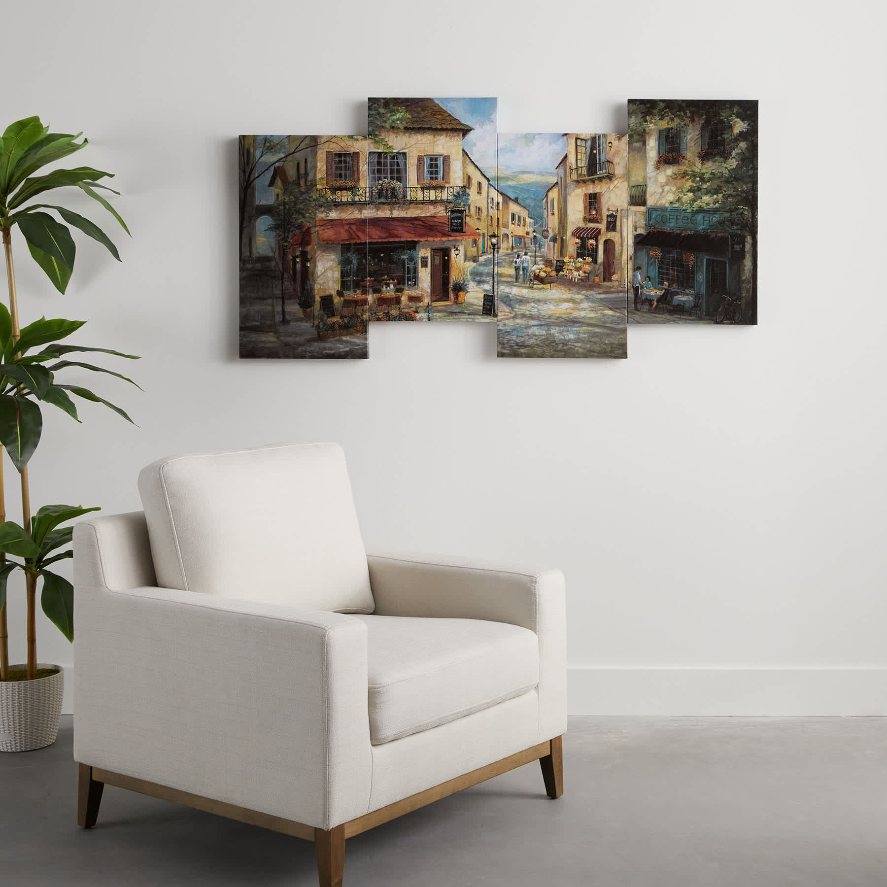 Street Scene Staggered Canvas Wall Art, 60x30