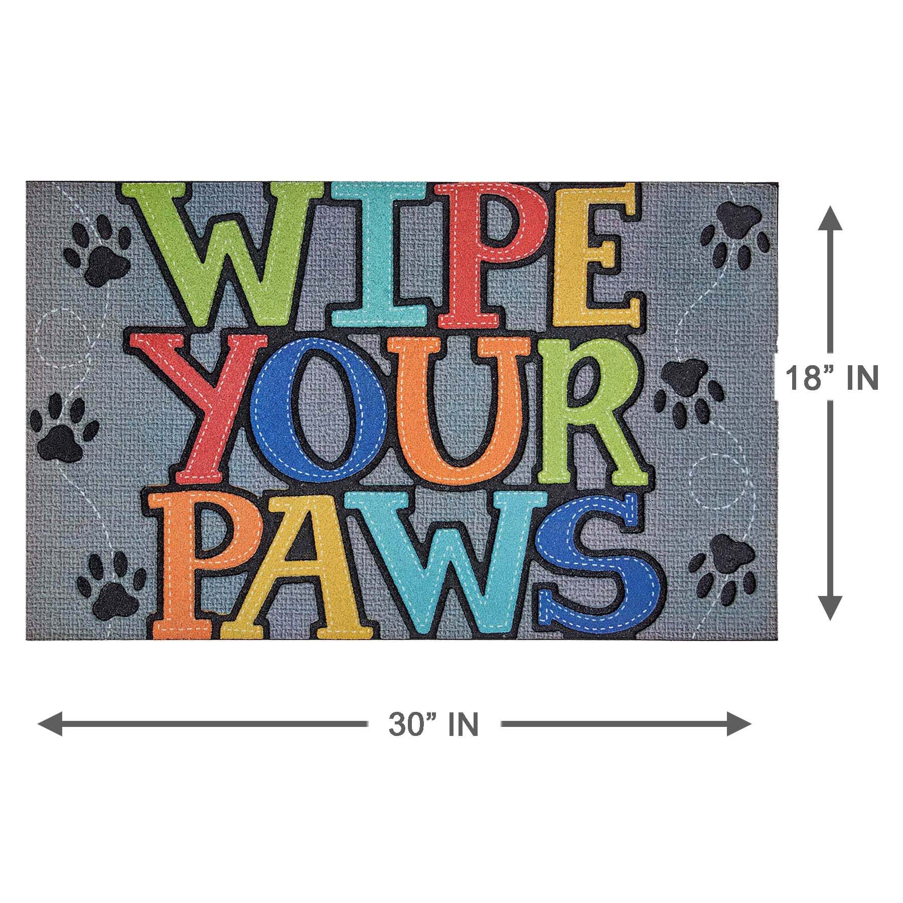 Wipe Your Paws Grey Doormat, 18x30