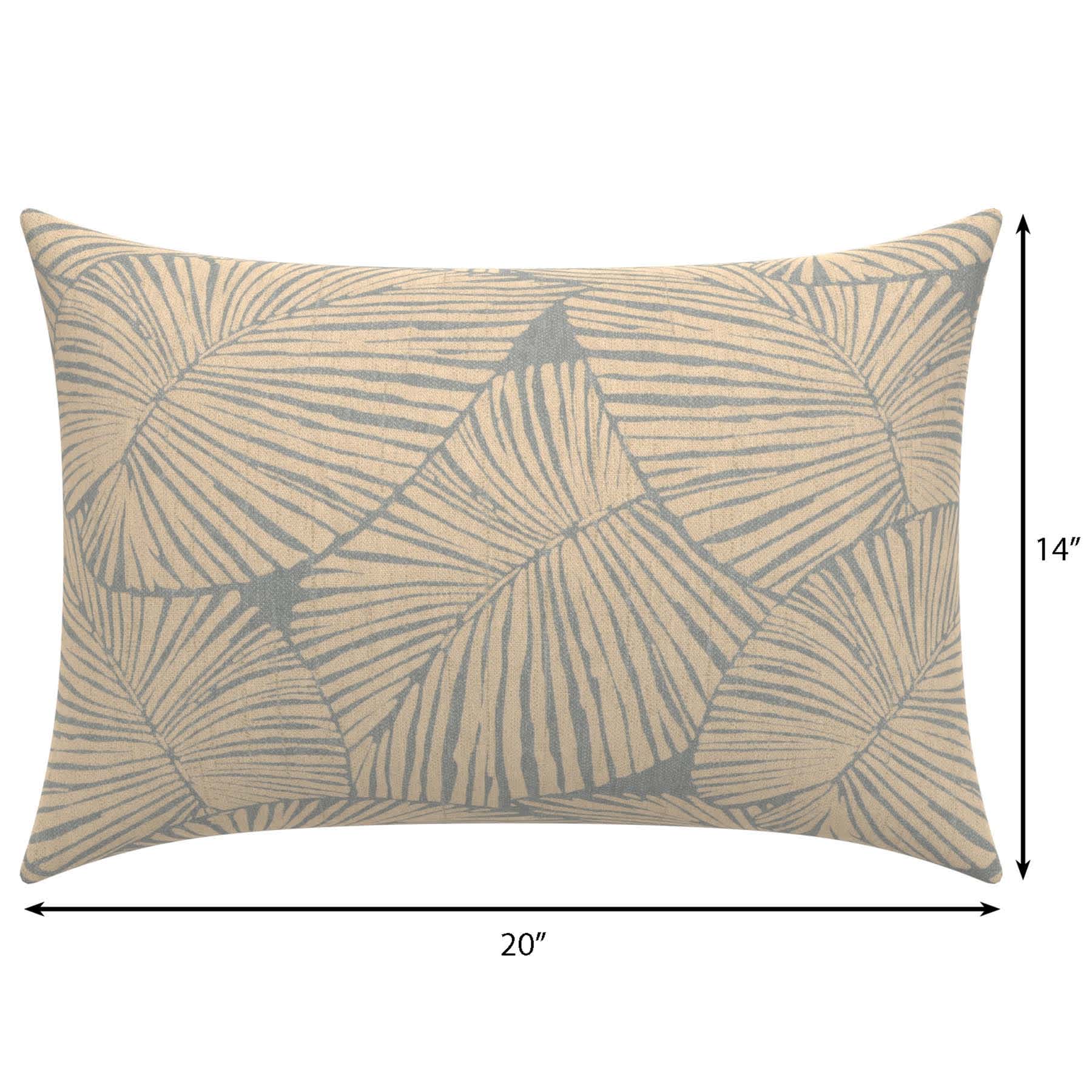 Talia Palm Lumbar Outdoor Throw Pillow, 14x20