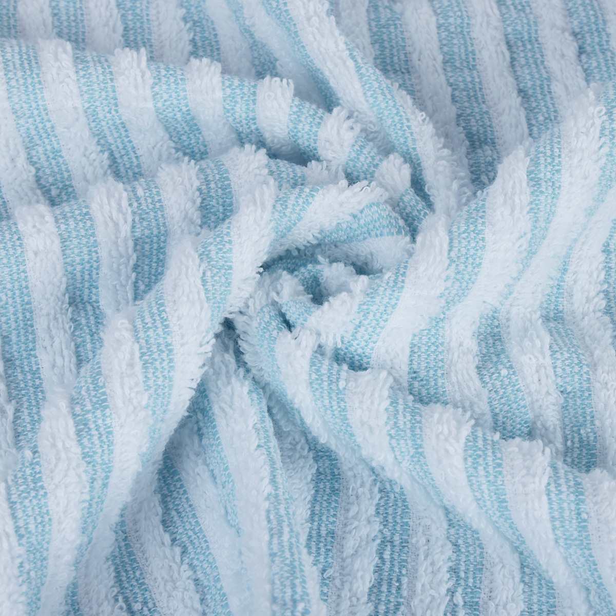 Essential Striped Turquoise Washcloth, 13"
