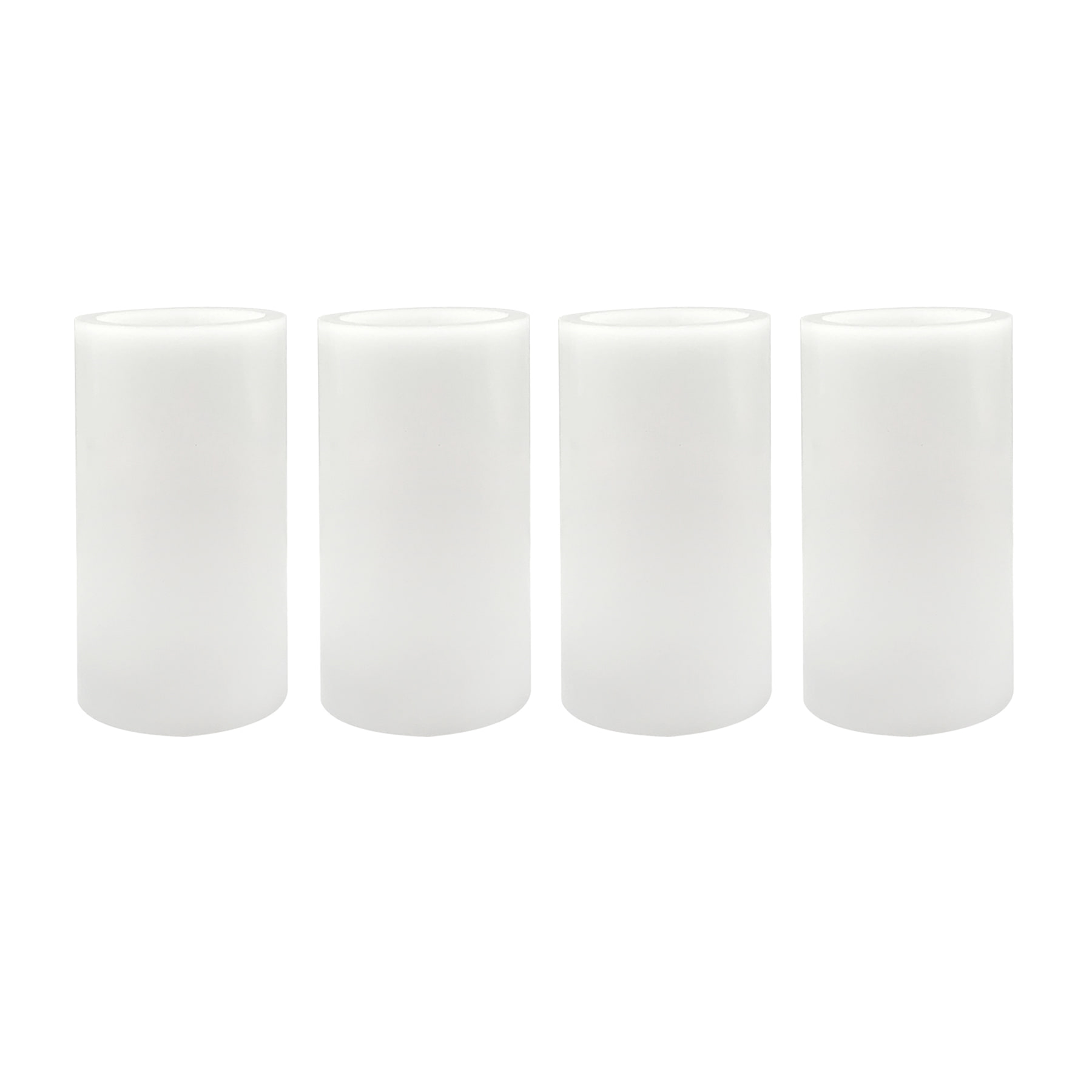 4-Pack White LED Flameless Pillar Candles, 3x6