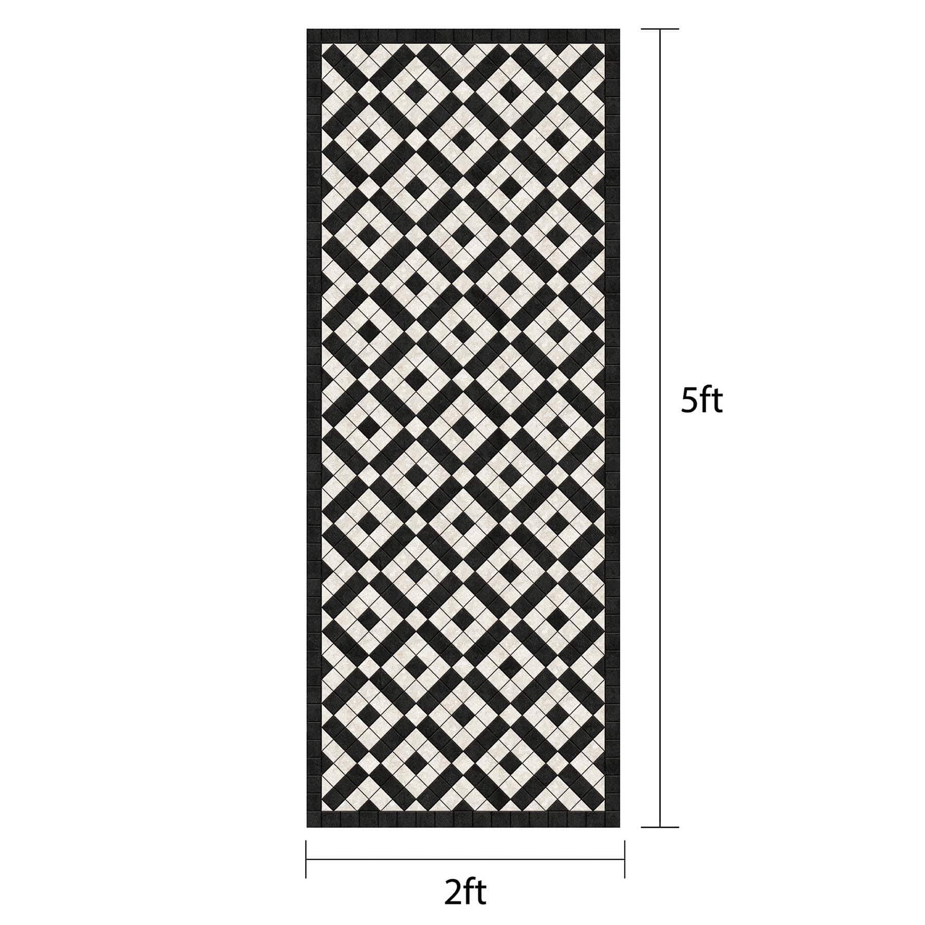 Vinyl Black/White Runner 2x5