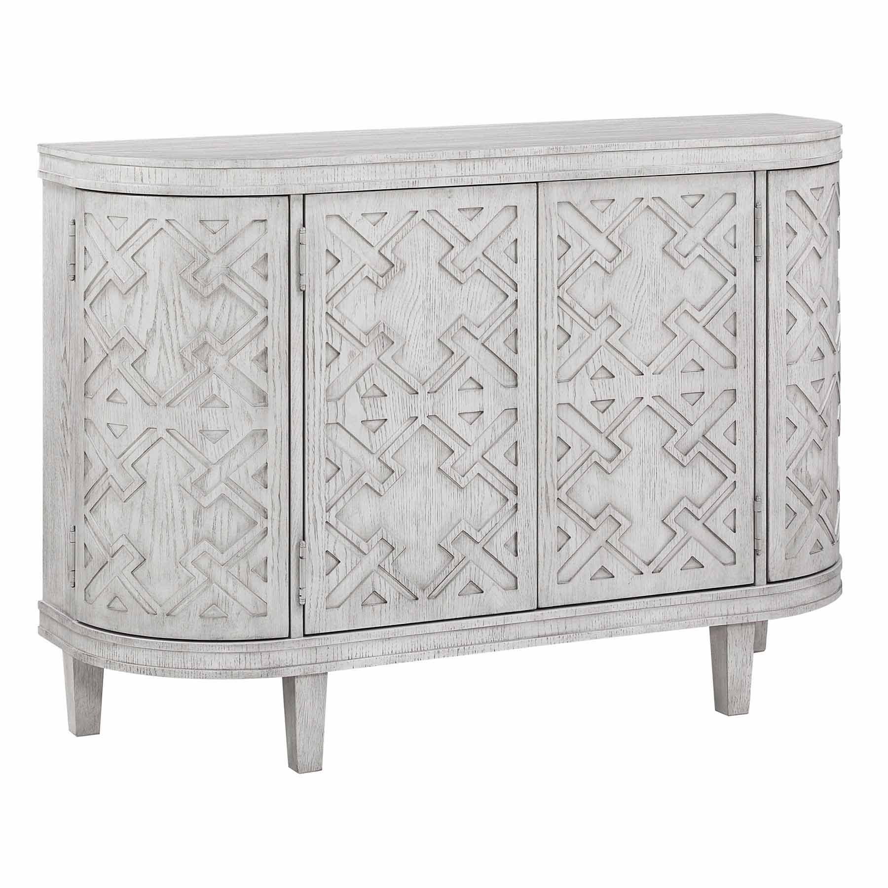 Found & Fable Lena Faux Wood Textured Media Cabinet, White