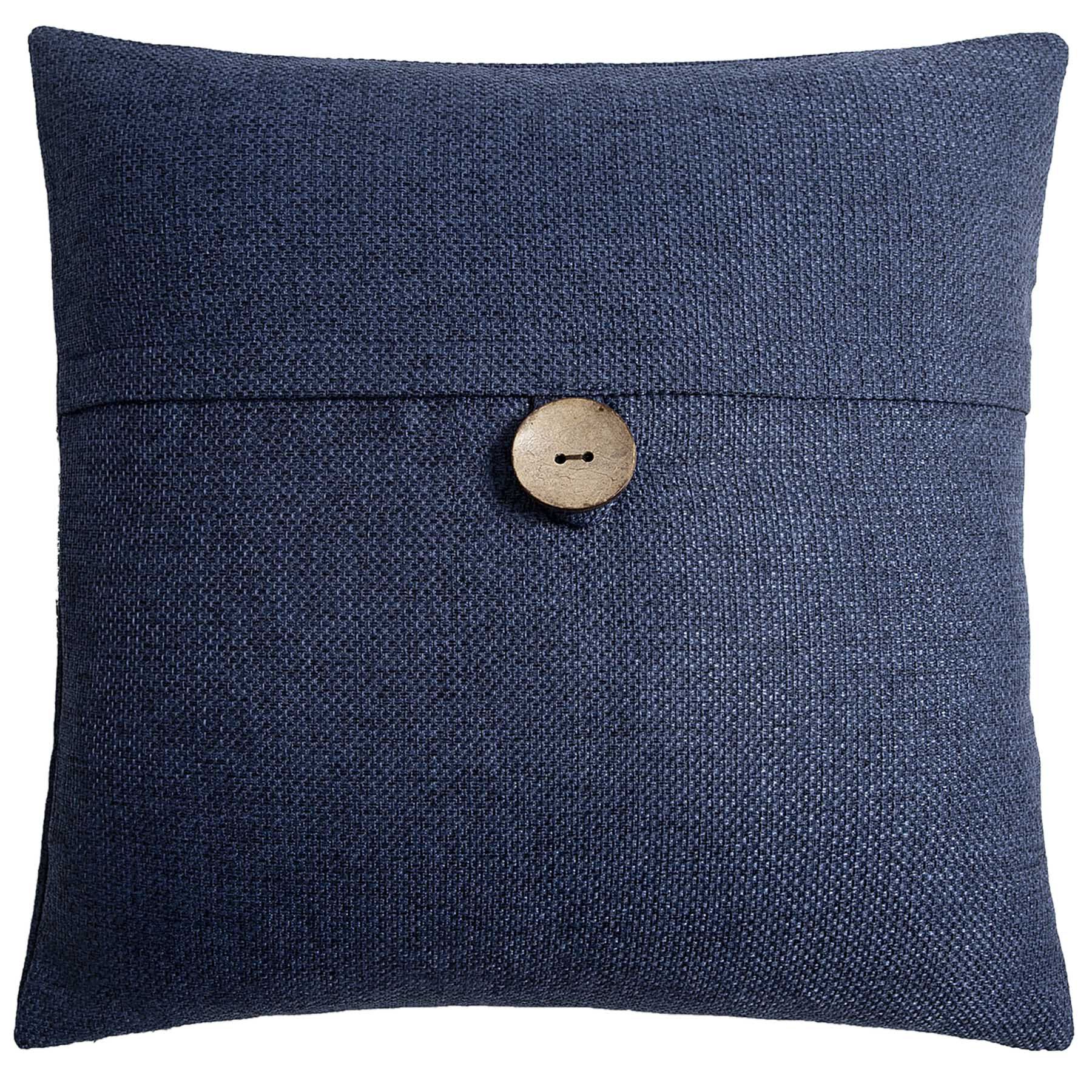 Clayton Blue Coconut Button Throw Pillow, 20"