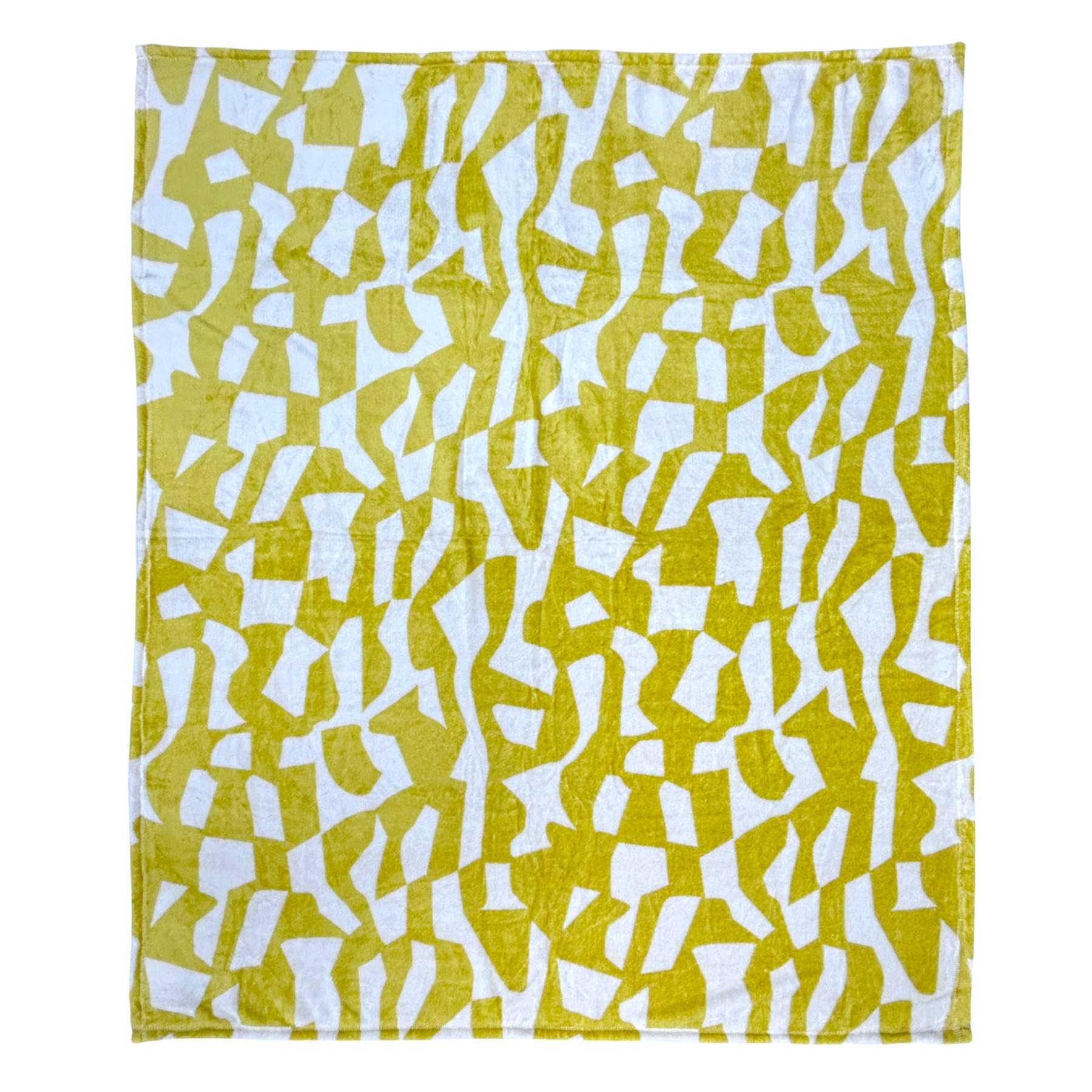 Crosby St. Yellow Abstract Micro Plush Throw Blanket, 50x60