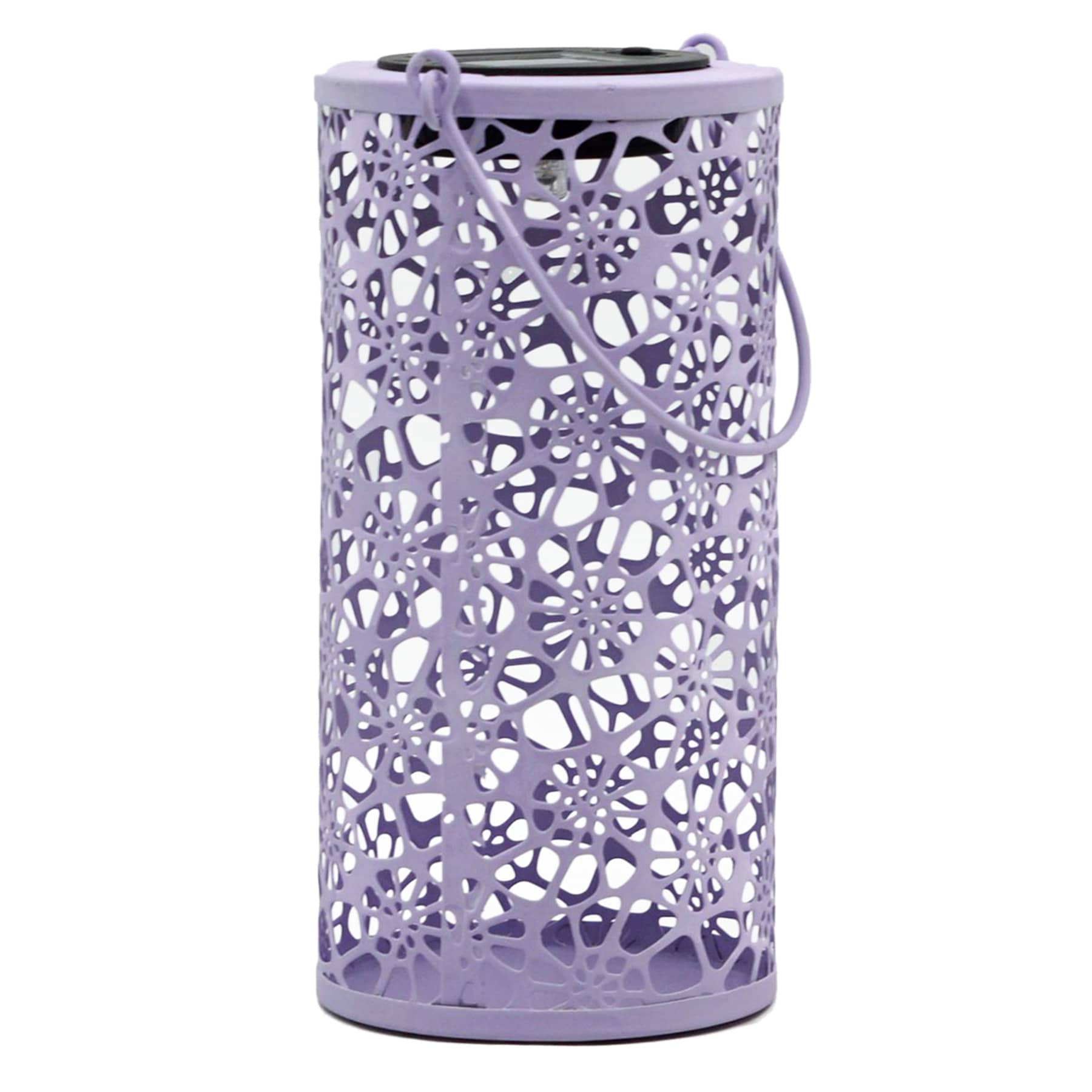 Purple Metal Solar Outdoor Lantern, 8"
