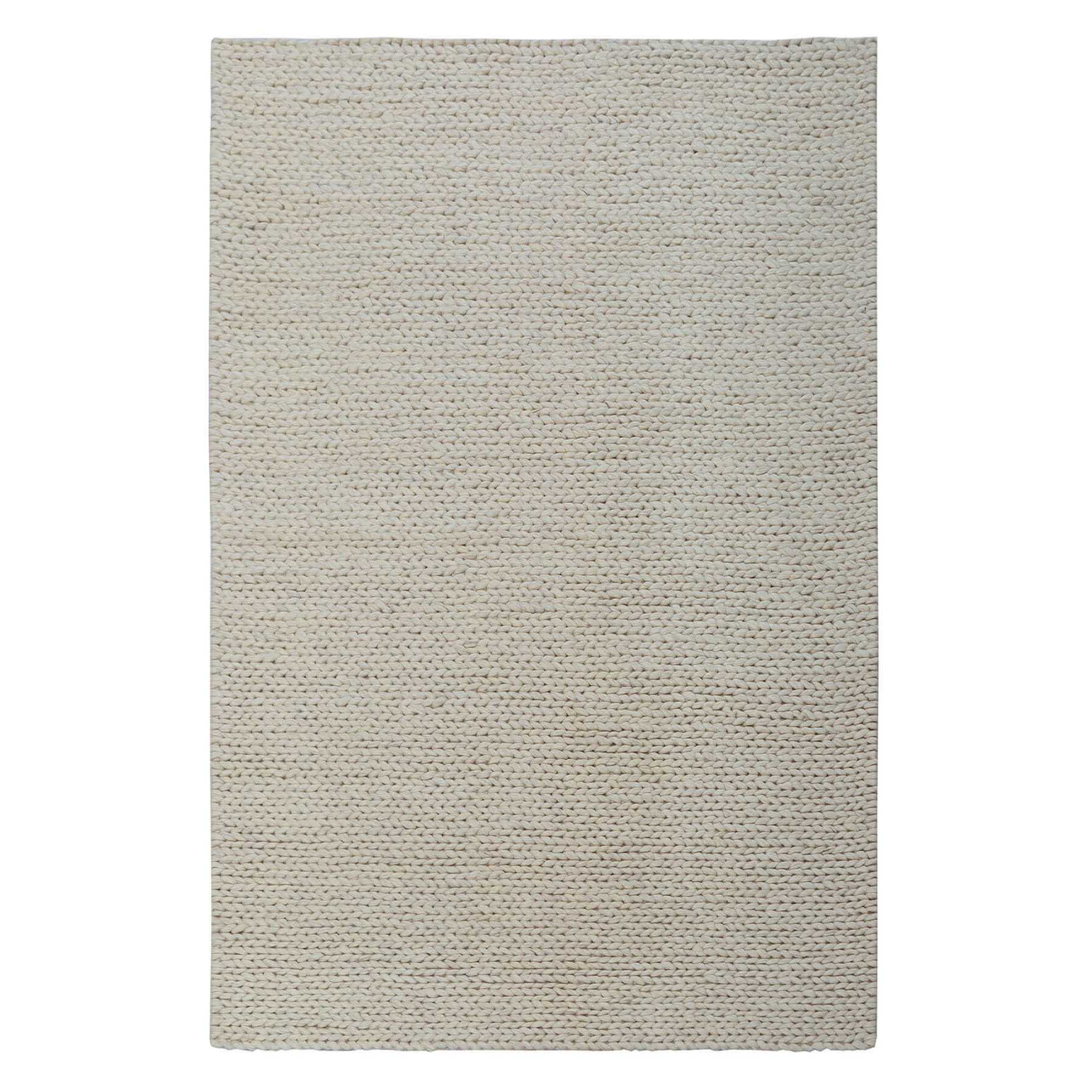 (A494) Honeybloom Ivory Chunky Knit Patterned Area Rug, 5x7