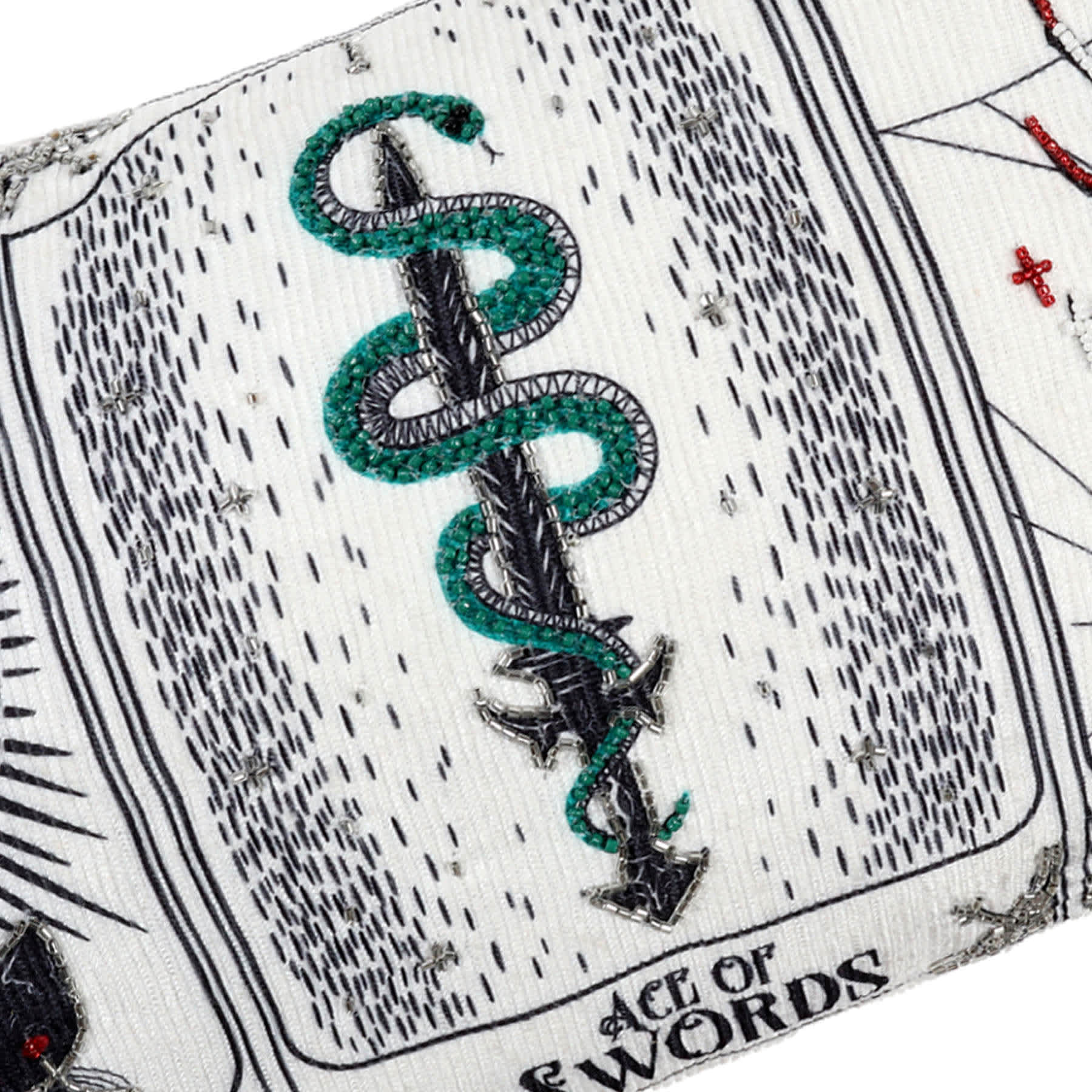 Spellbound Tarot Card Embroidered Throw Pillow, 12x20