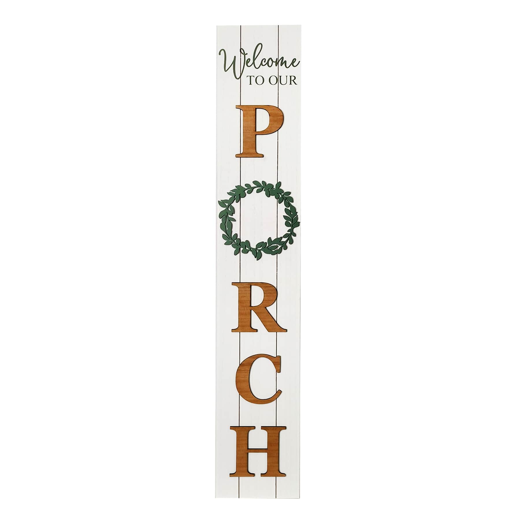 Wood Outdoor Porch Leaner Sign, 47.25"