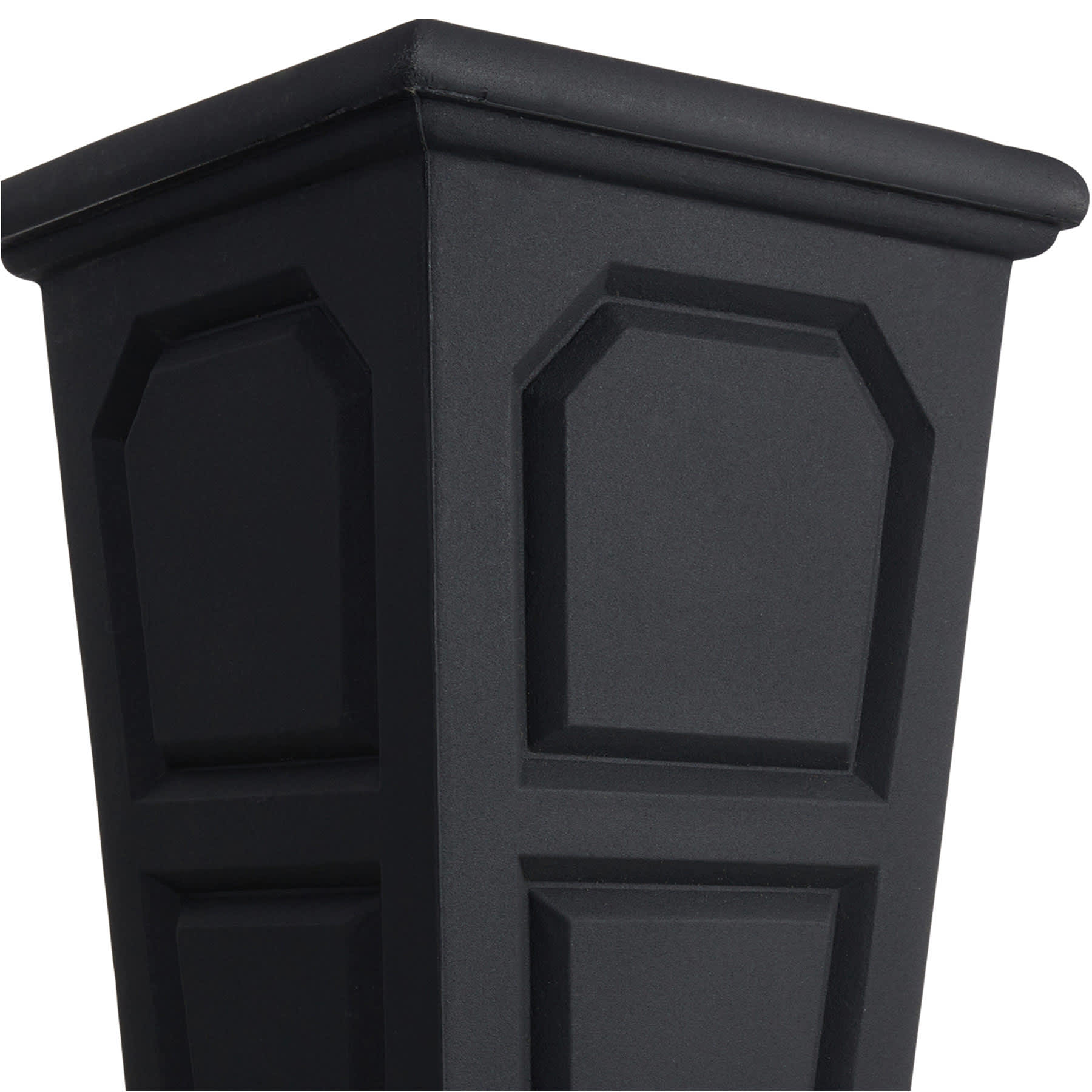 Japi All-Weather Black Versailles Square Outdoor Planter, Medium