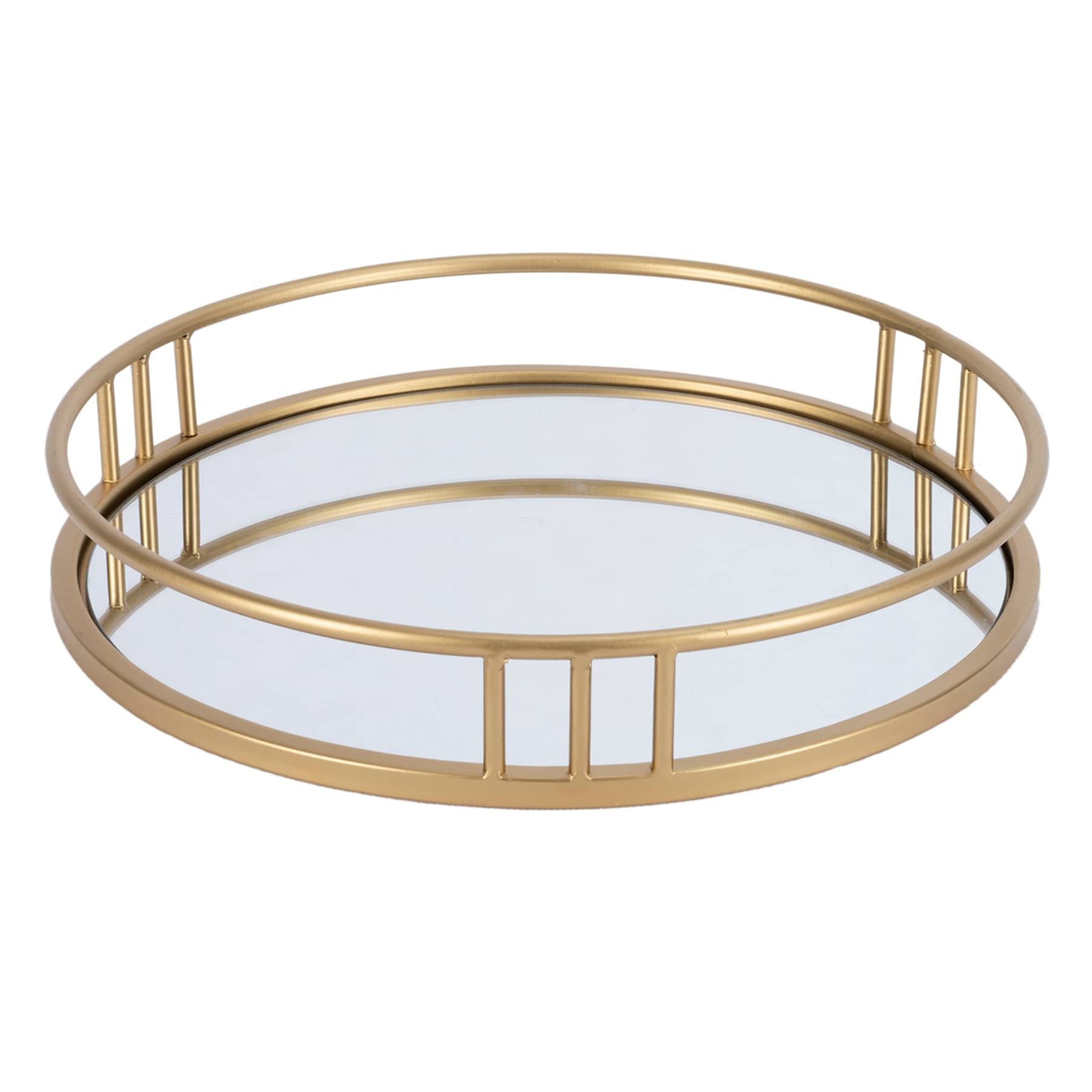 Tracey Boyd Gold Metal Decorative Tray, 14"