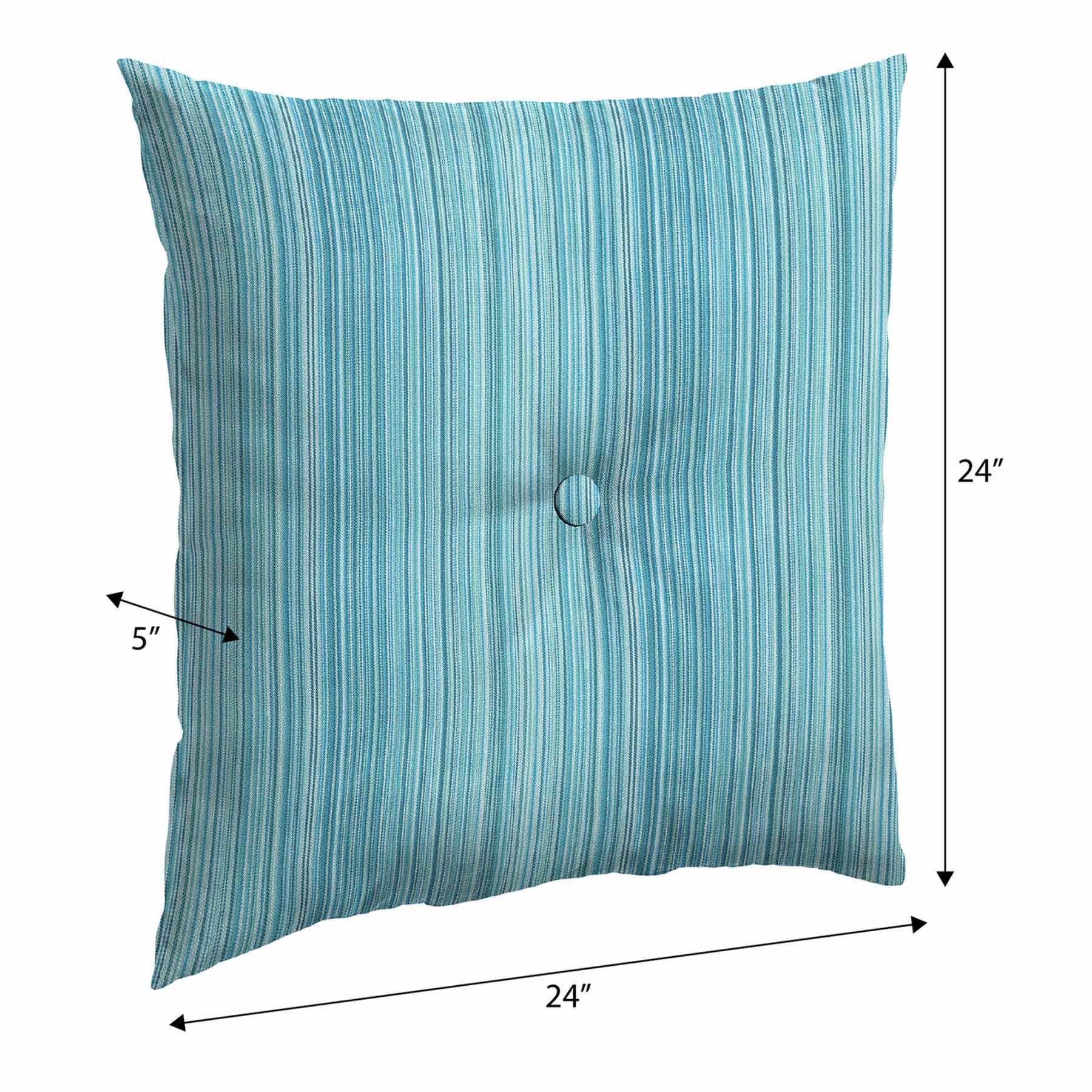 Sea Breeze Blue Premium Woven Outdoor Tufted Back Cushion
