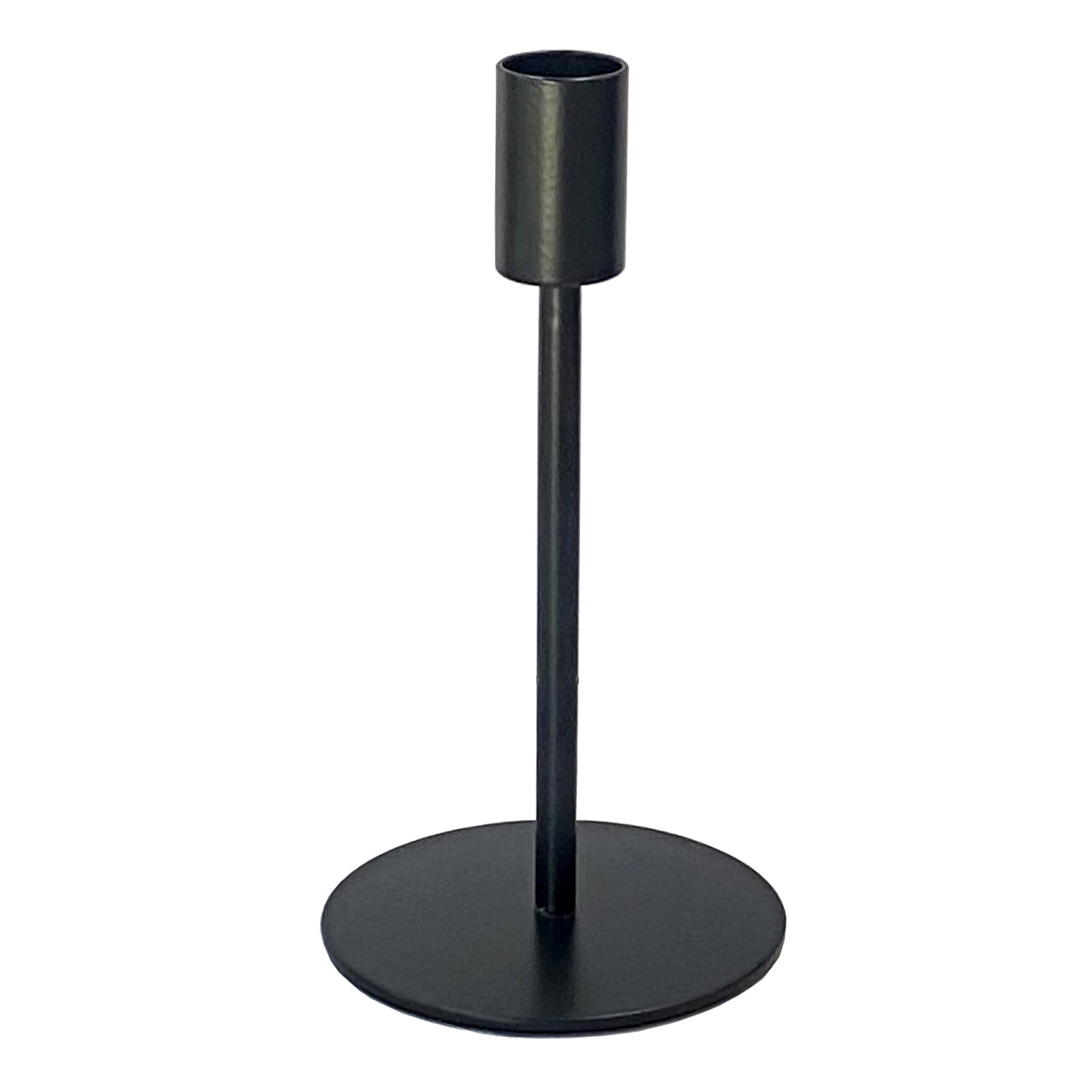 Found & Fable Black Metal Taper Candle Holder, 7"