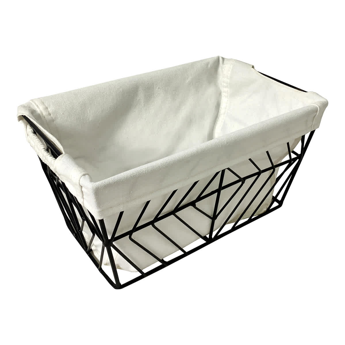 Black Metal Basket With Liner