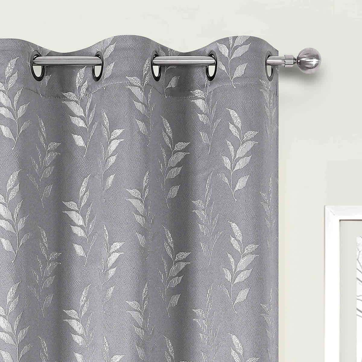 2-Pack Aziel Grey Light Filtering Grommet Curtain Panel Set, 84"