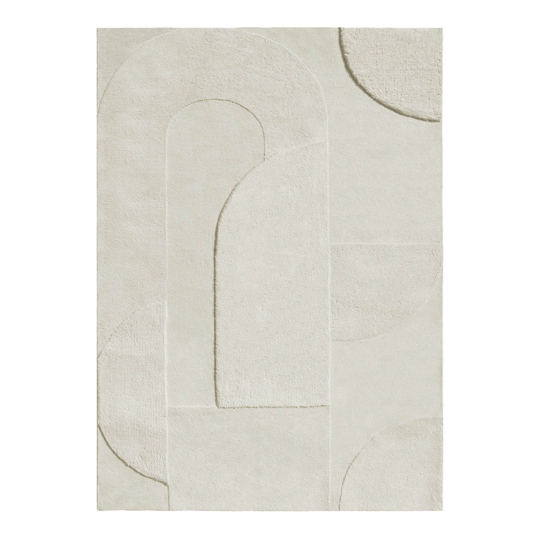 (B884) Crosby St. Ivory High-Low Area Rug, 5x7