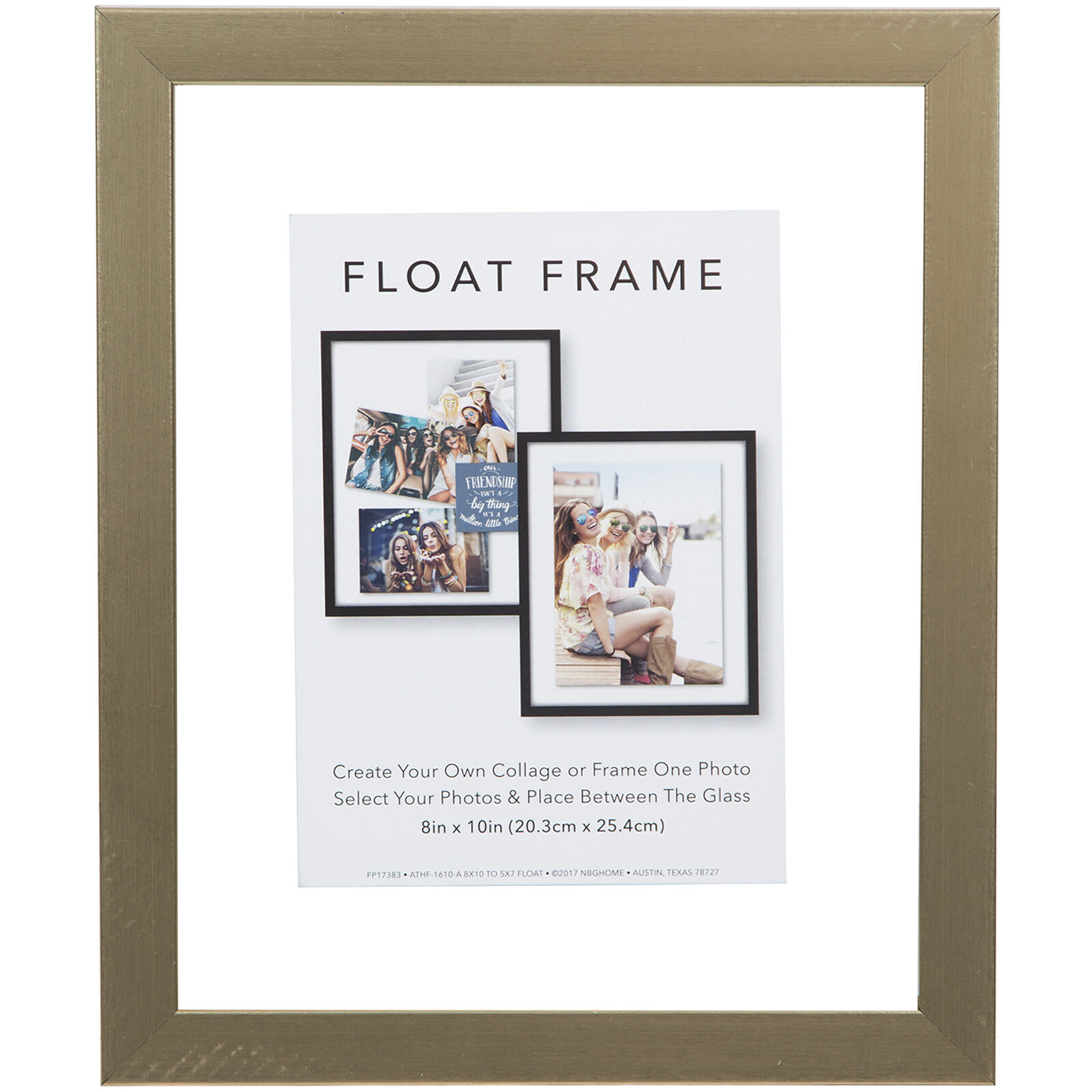 Gold Linear Profile Floating Wall Frame, 8x10
