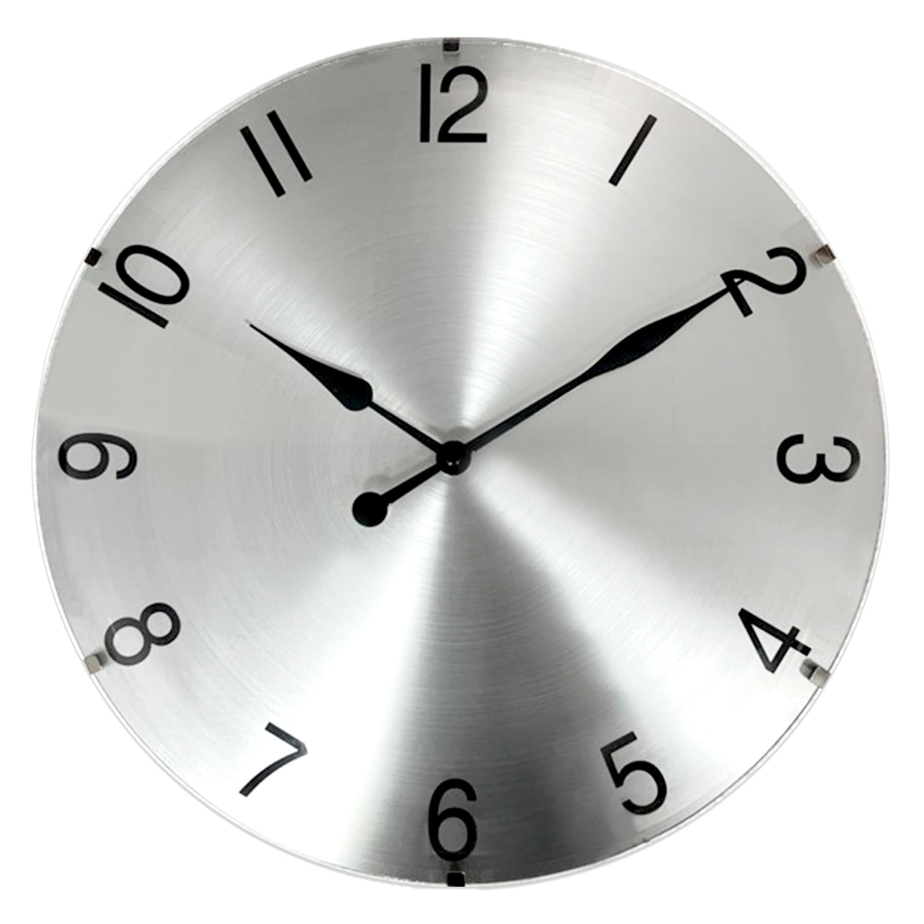 Crosby St. Brushed Silver Convex Wall Clock, 15"