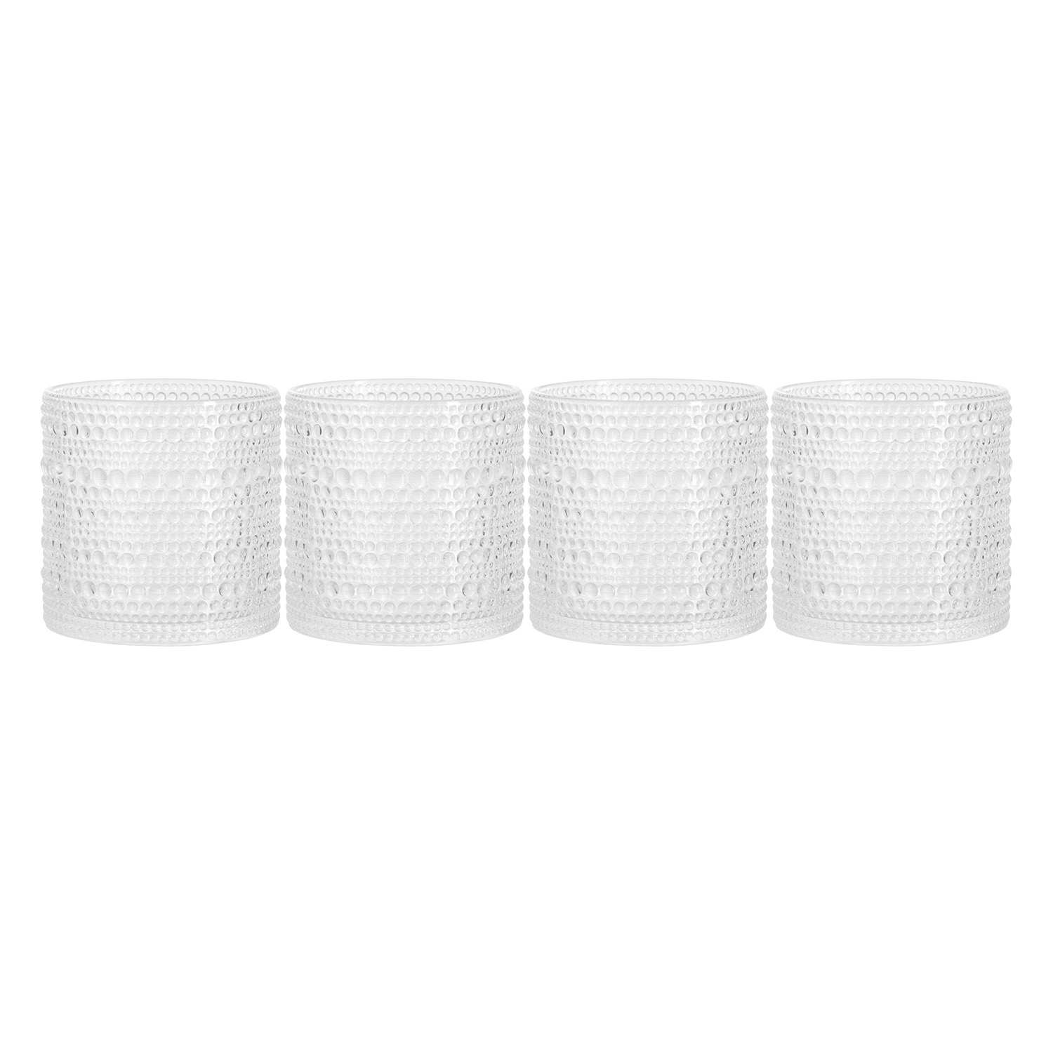 Set of 4 Clear Spectra Double Old Fashioned Glasses, 13oz