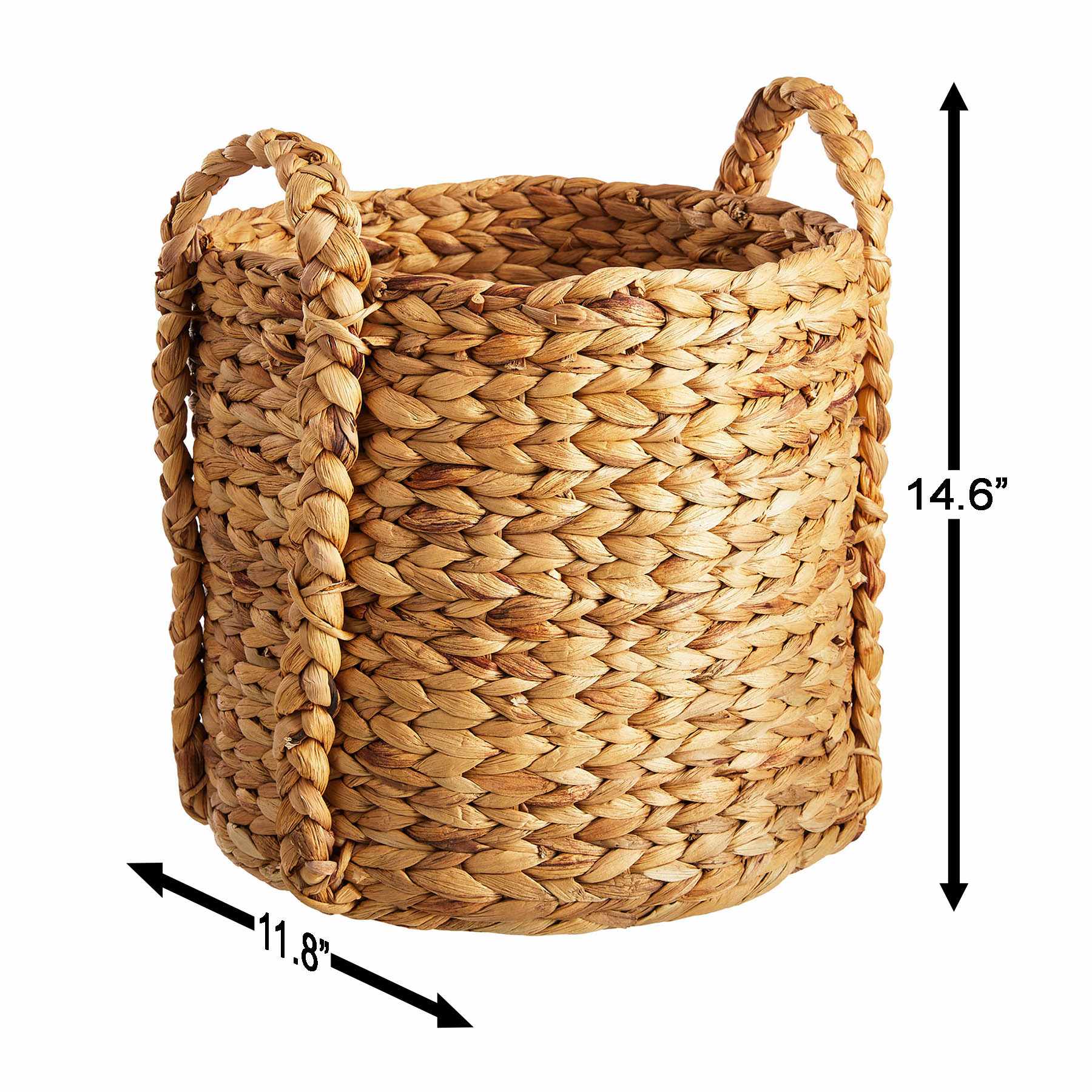 Braided Arrow Weave Round Storage Basket, Medium