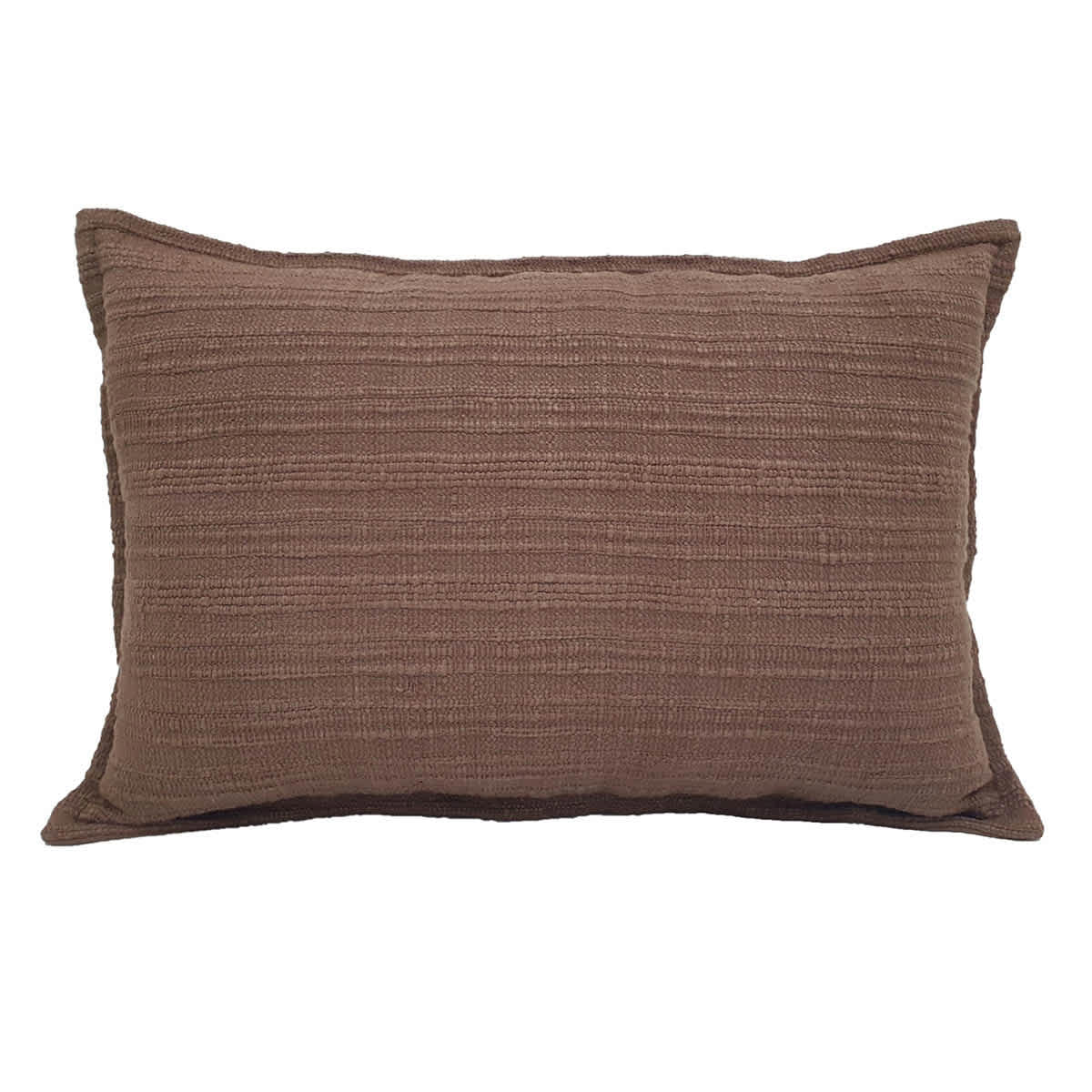 Honeybloom Brown Striped Slub Throw Pillow, 14x20