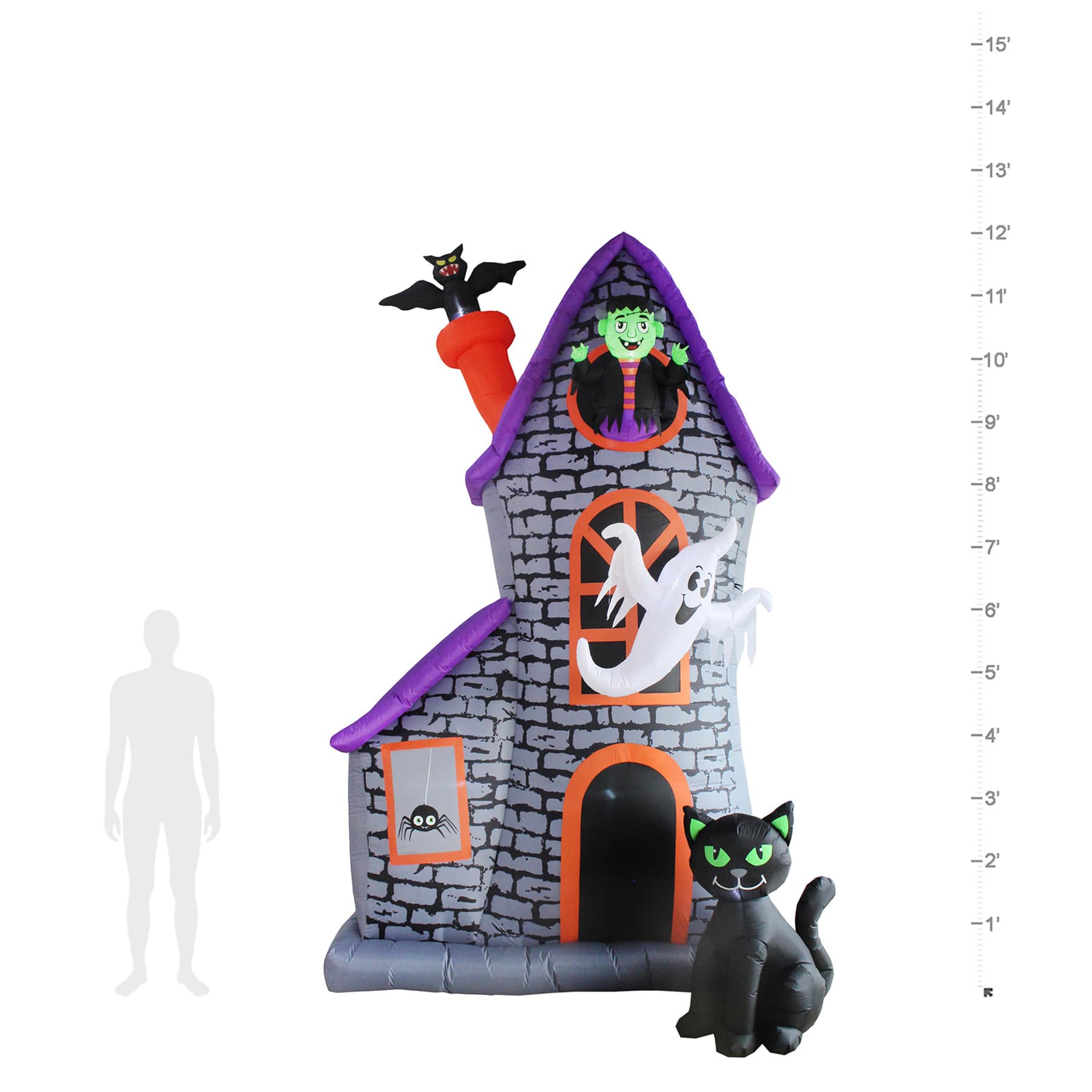 Haunted House Halloween Inflatable, 12'
