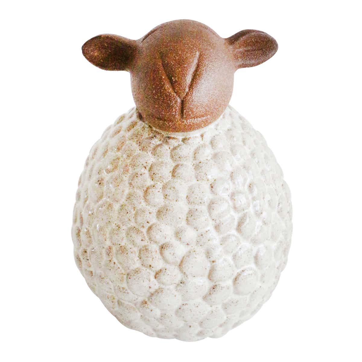 Honeybloom Ivory Ceramic Sheep Figurine, 7"