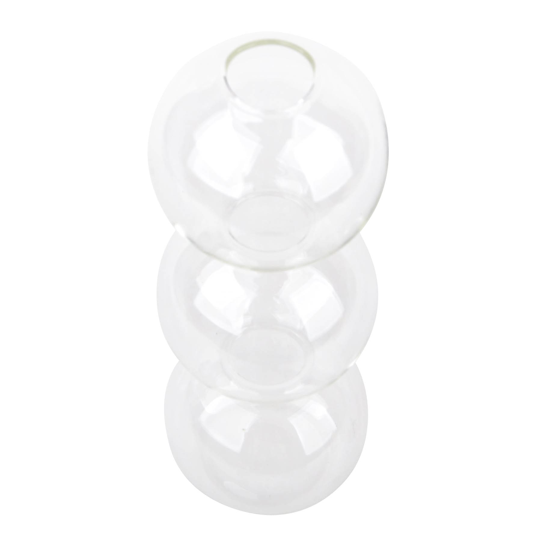 Clear Tiered Bubble Glass Vase, 6.5"