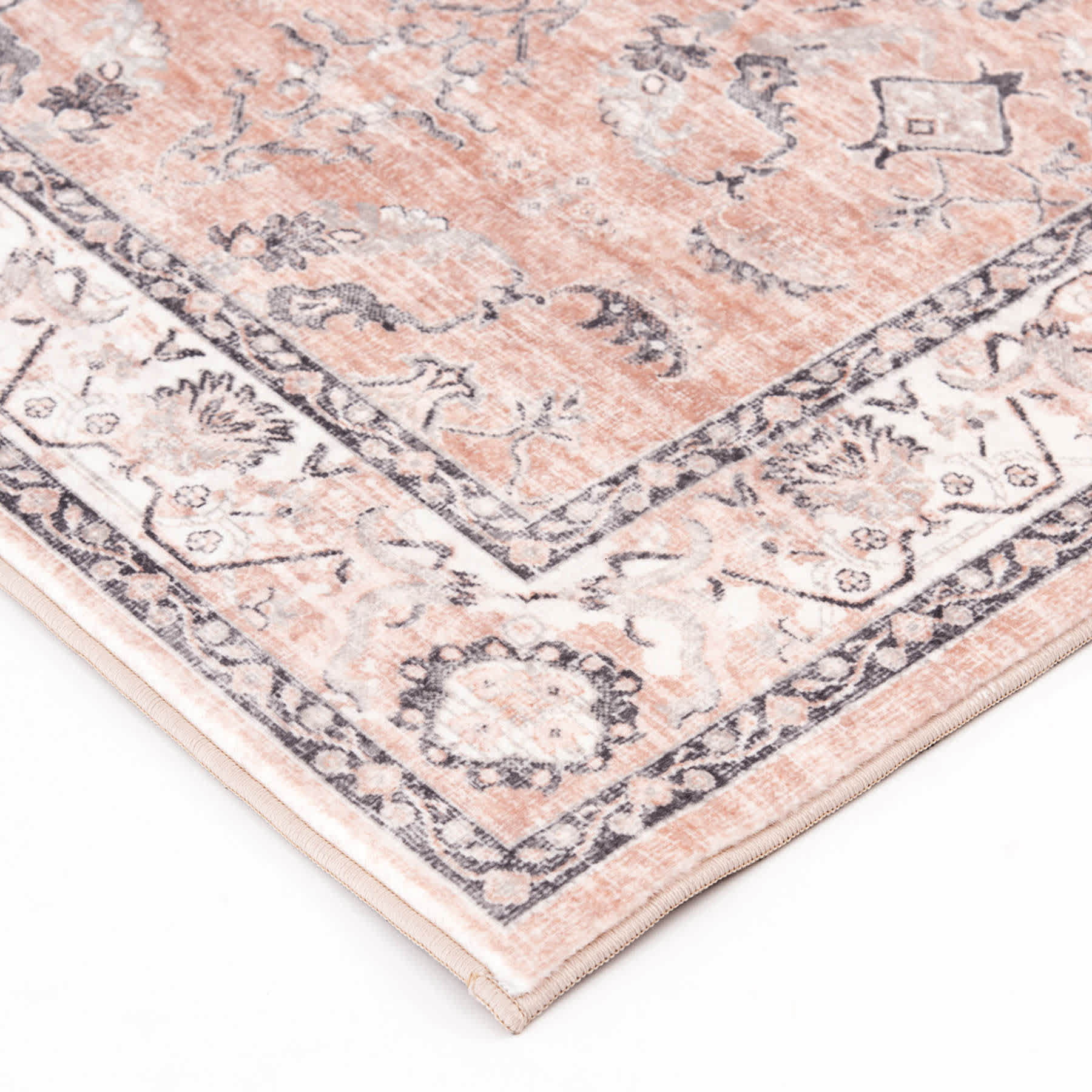 (B790) Providence Beveren Pink Multicolor Floral Area Rug, 8x10