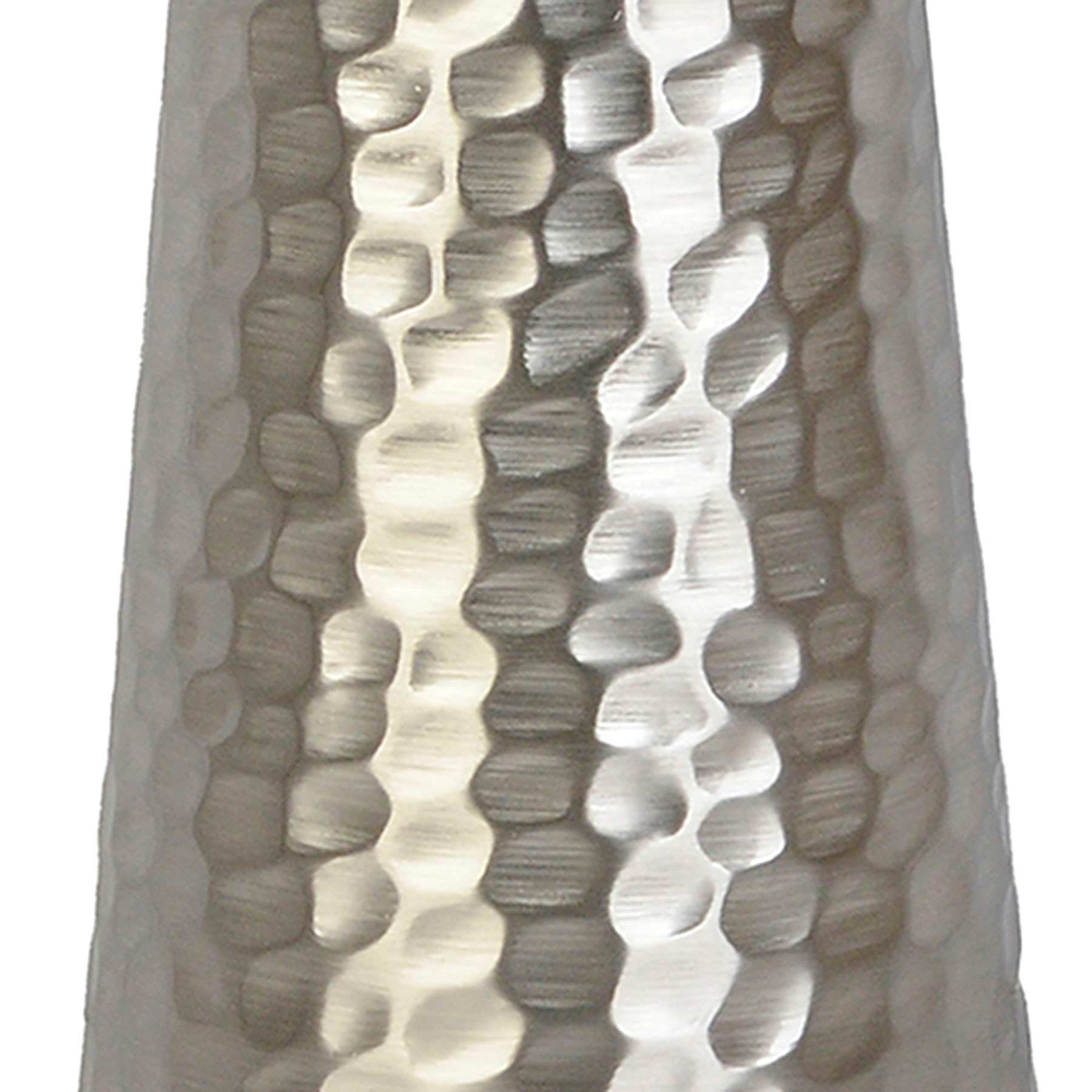 Found & Fable Hammered Silver Metal Medium Table Lamp Base, 19"