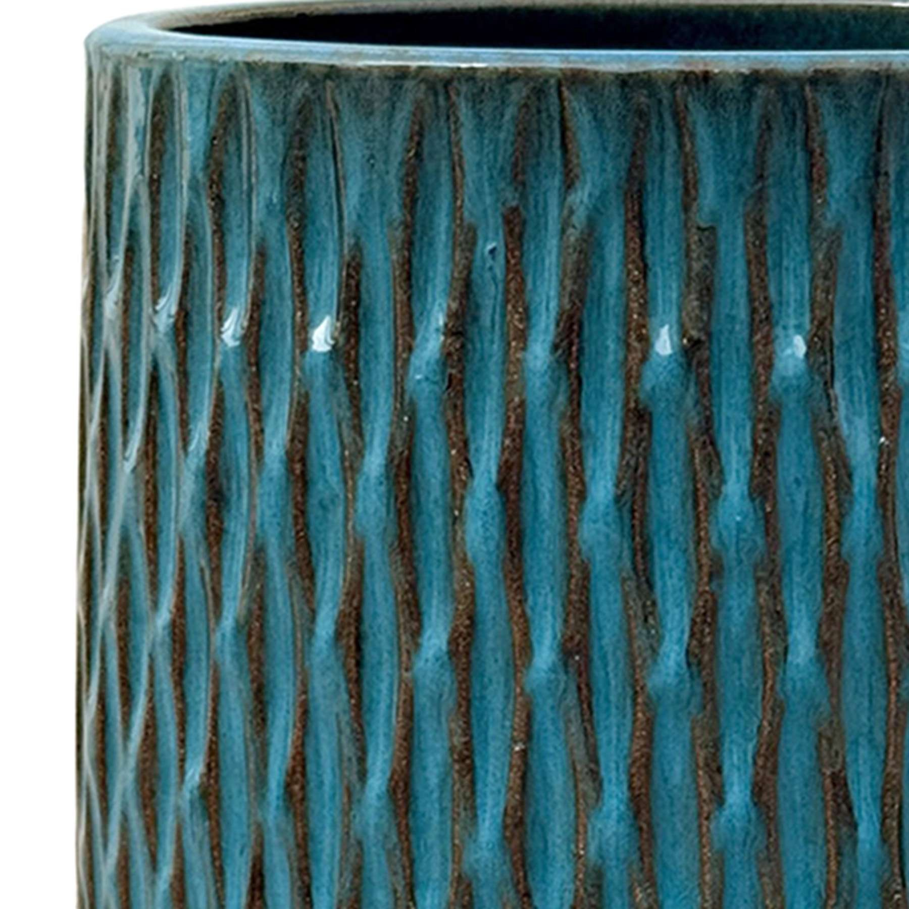 Blue Sasha Ceramic Outdoor Planter, Medium