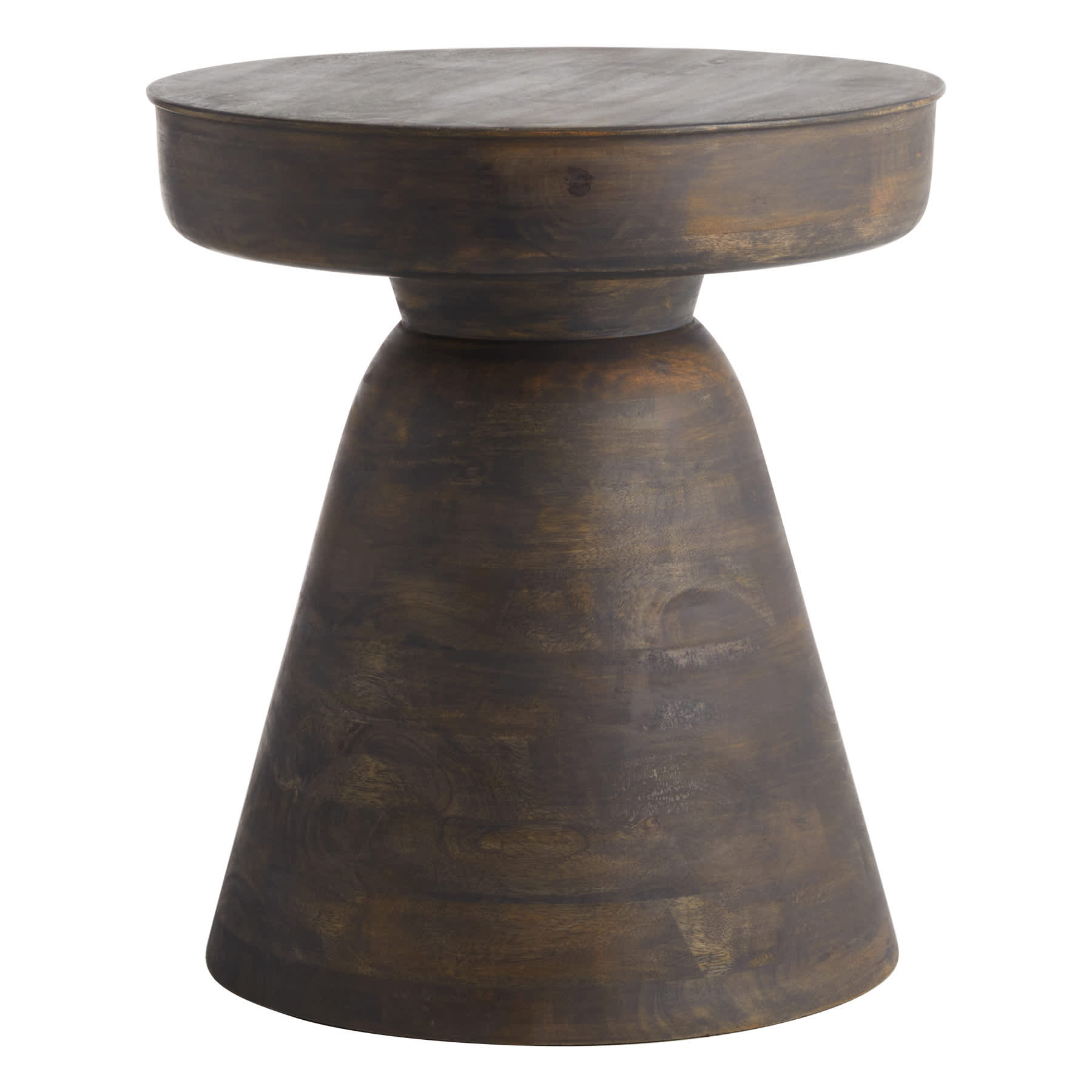 Found & Fable Dark Brown Wood Accent Table, 16x18
